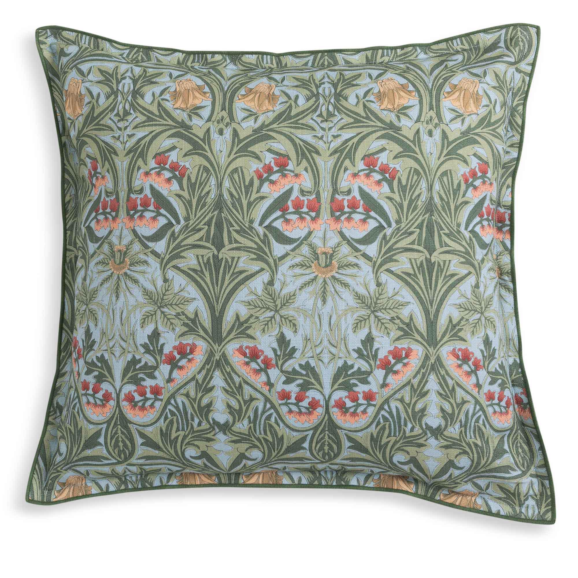 Habitat x Morris & Co. Bluebell Cushion With Double Flange - 50x50 thumbnail 3