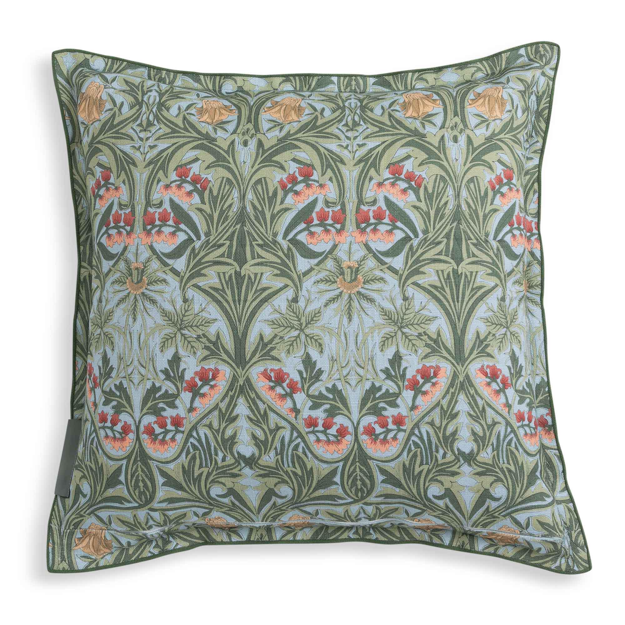 Habitat x Morris & Co. Bluebell Cushion With Double Flange - 50x50 thumbnail 4