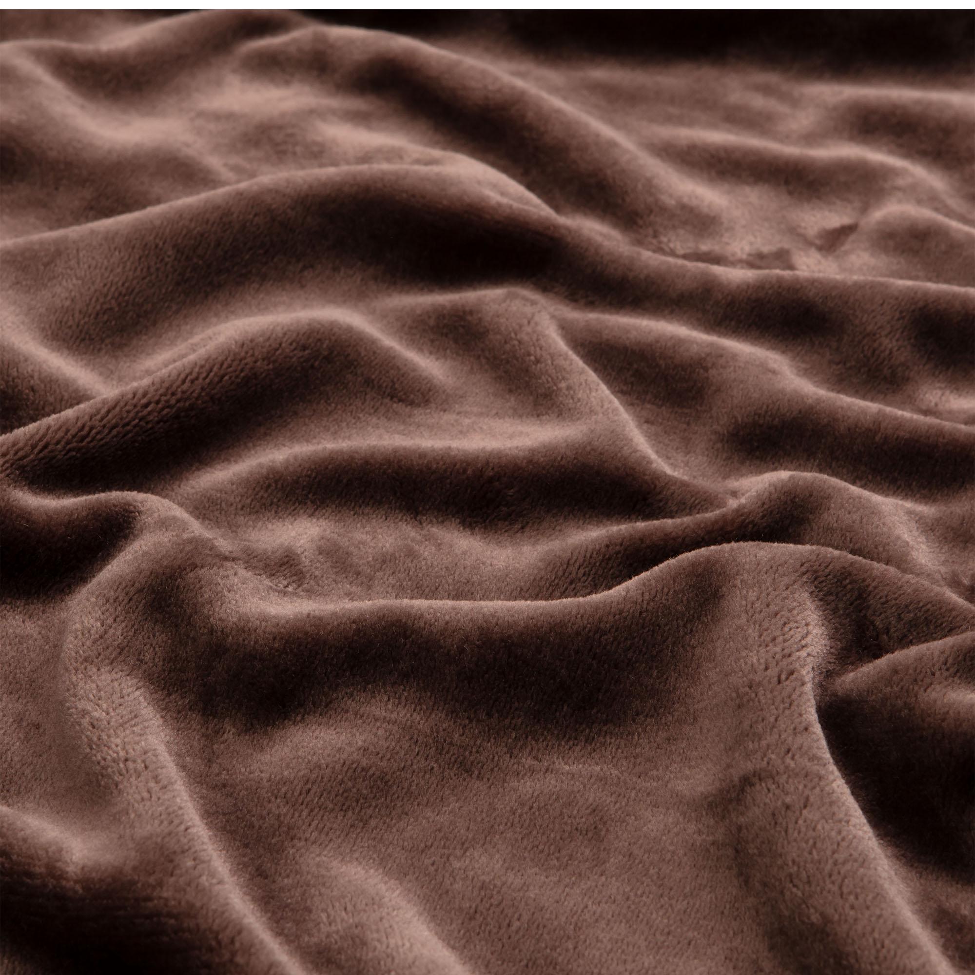 Sainsbury's Home Fleece Throw - Coffee - 125x150 thumbnail 2