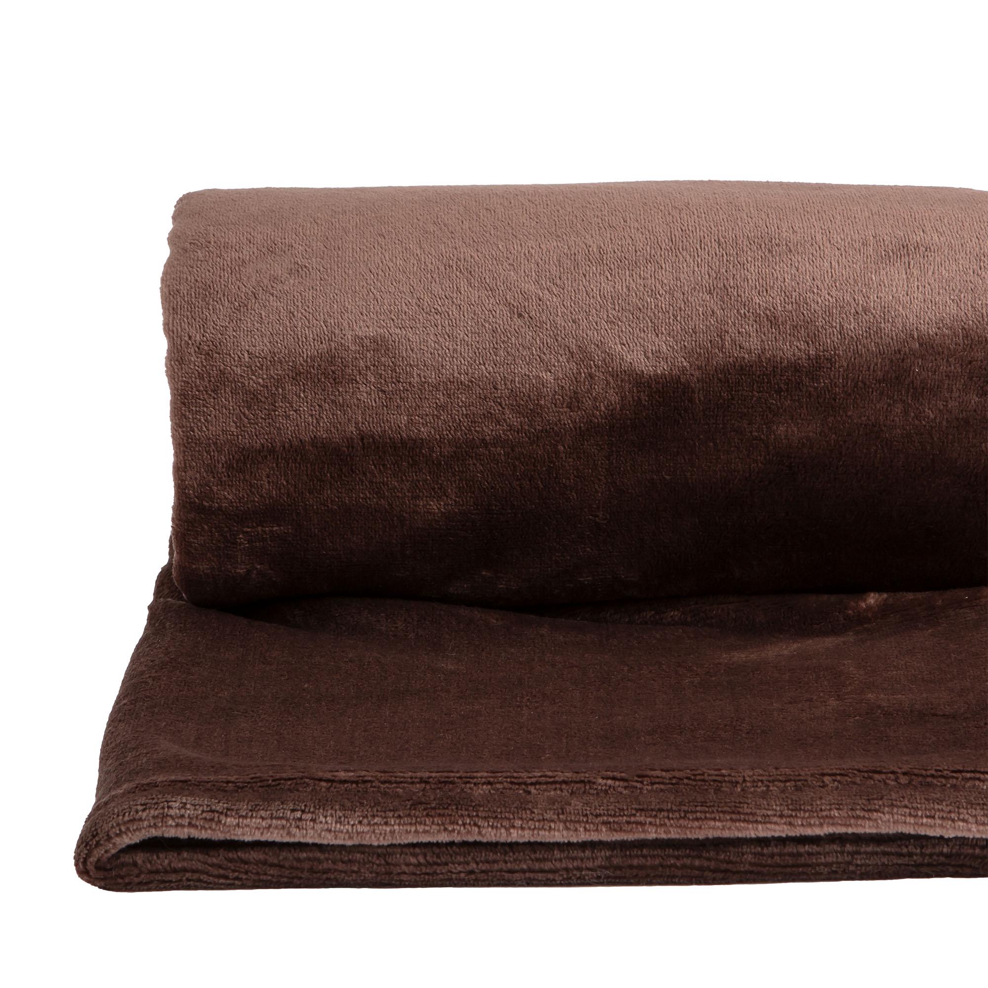 Sainsbury's Home Fleece Throw - Coffee - 125x150 thumbnail 4