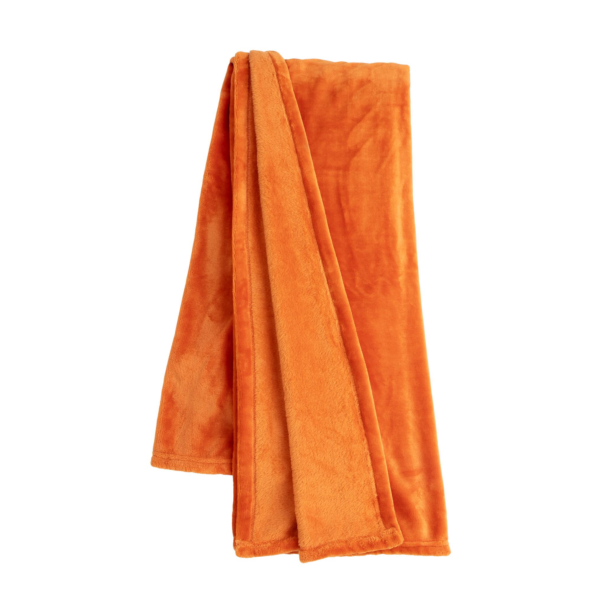 Sainsbury's Home Fleece Throw - Orange - 125x150