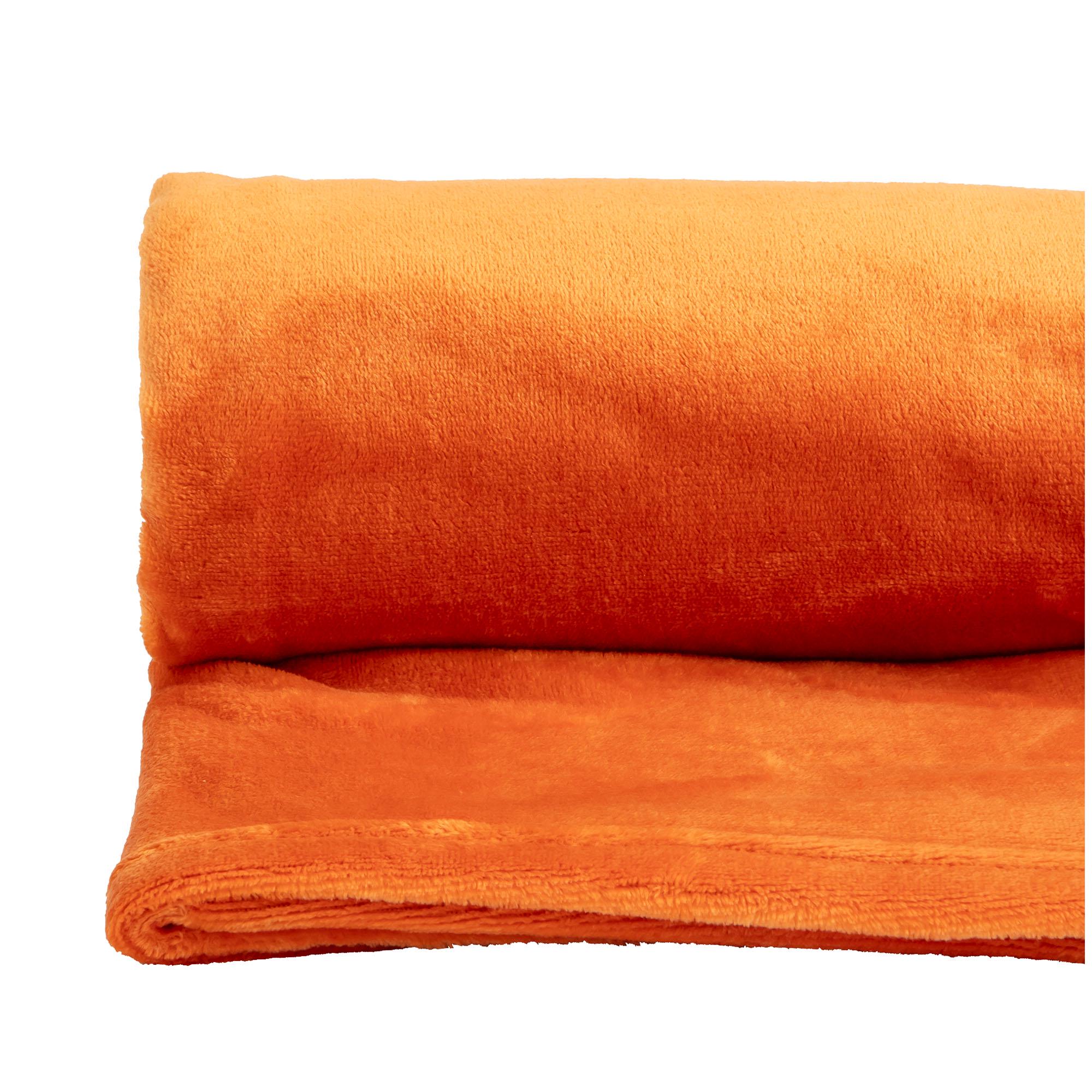 Sainsbury's Home Fleece Throw - Orange - 125x150 thumbnail 4