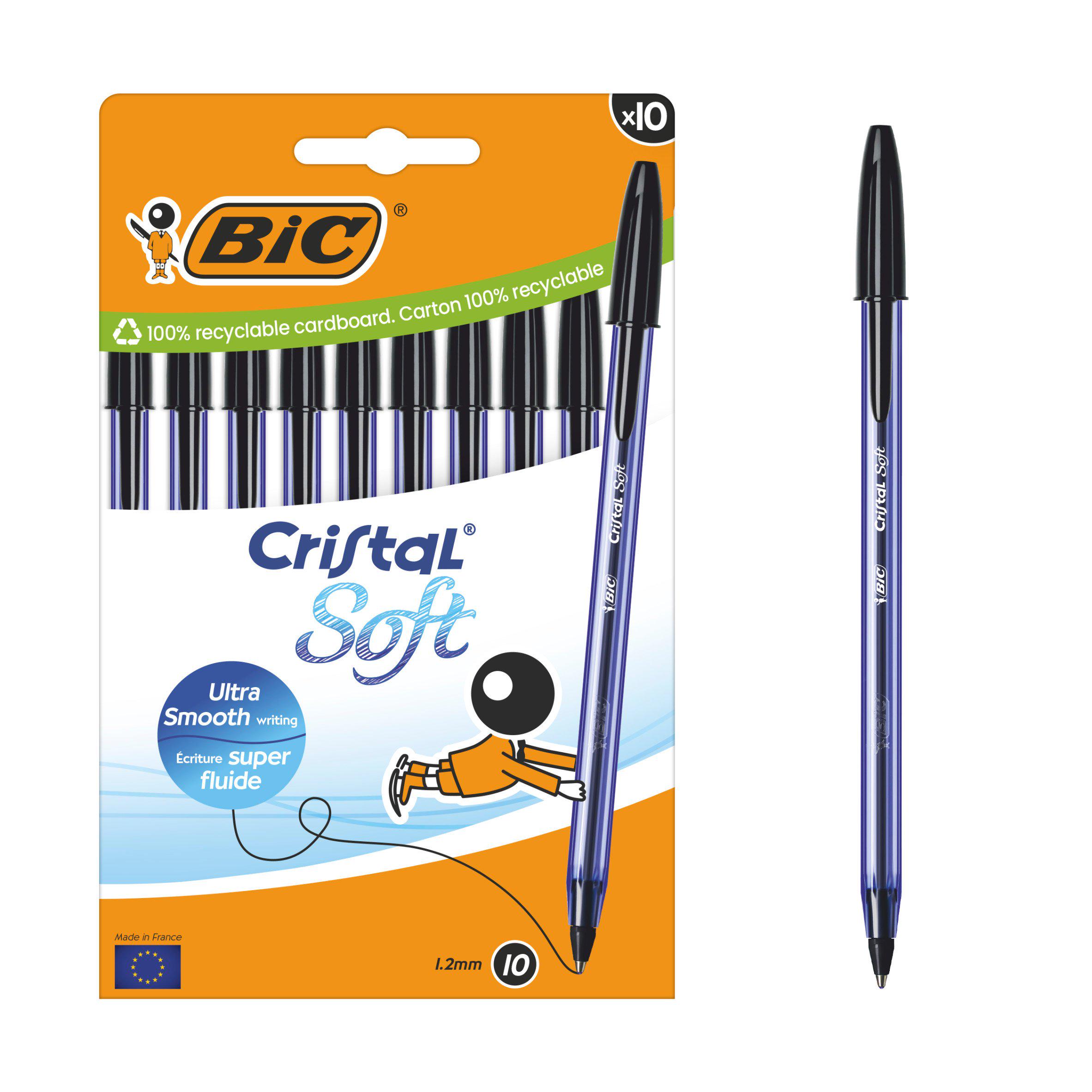 Bic Pack of 10 Cristal Soft Pens