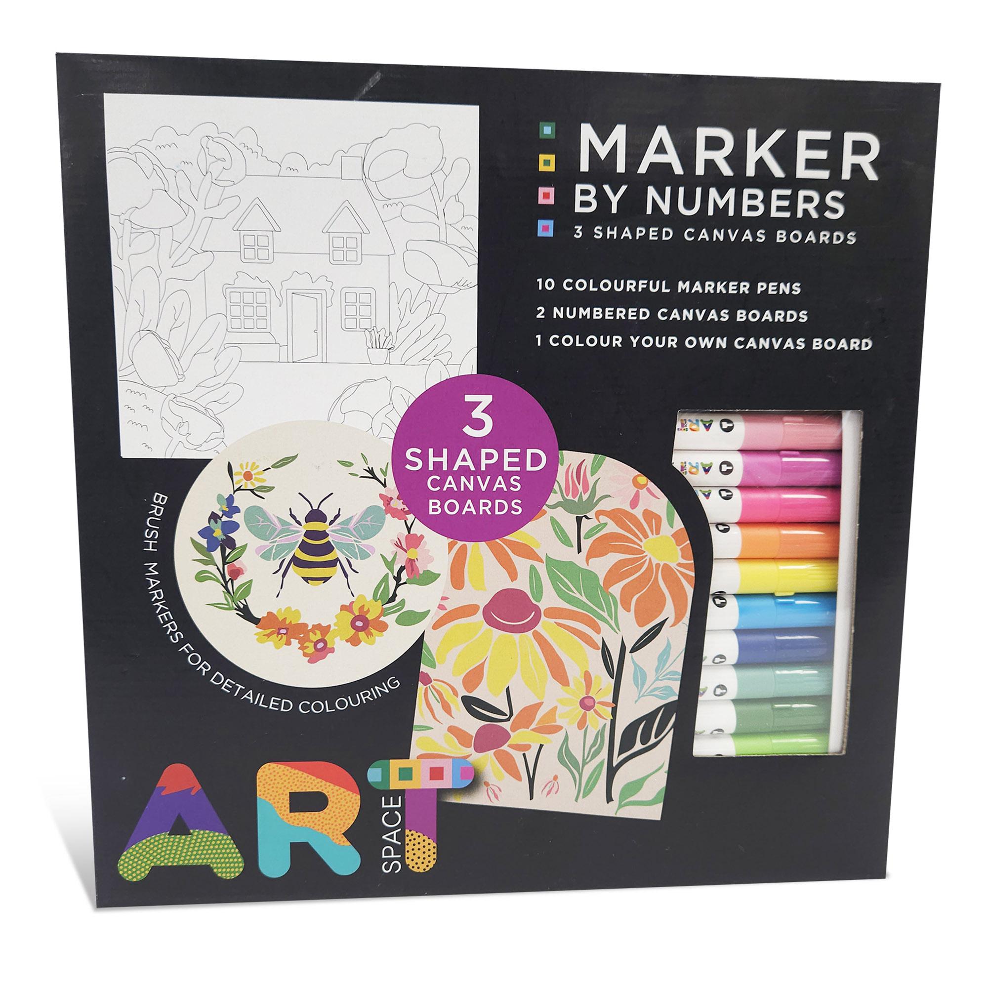 ArtSpace Colour by Number Marker Set - Bee, Flower, Garden