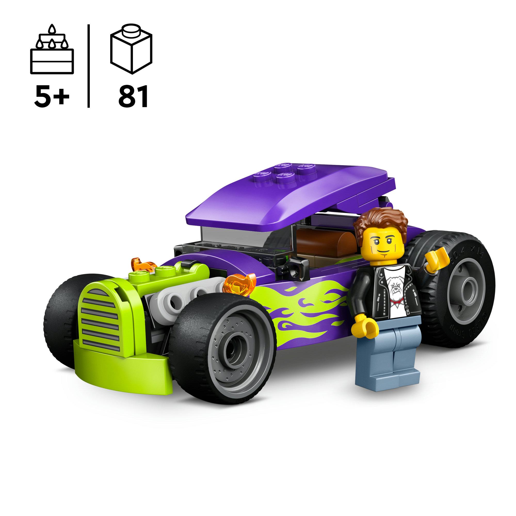 LEGO City Hot Rod Race Car Toy & Minifigure 60485 thumbnail 2