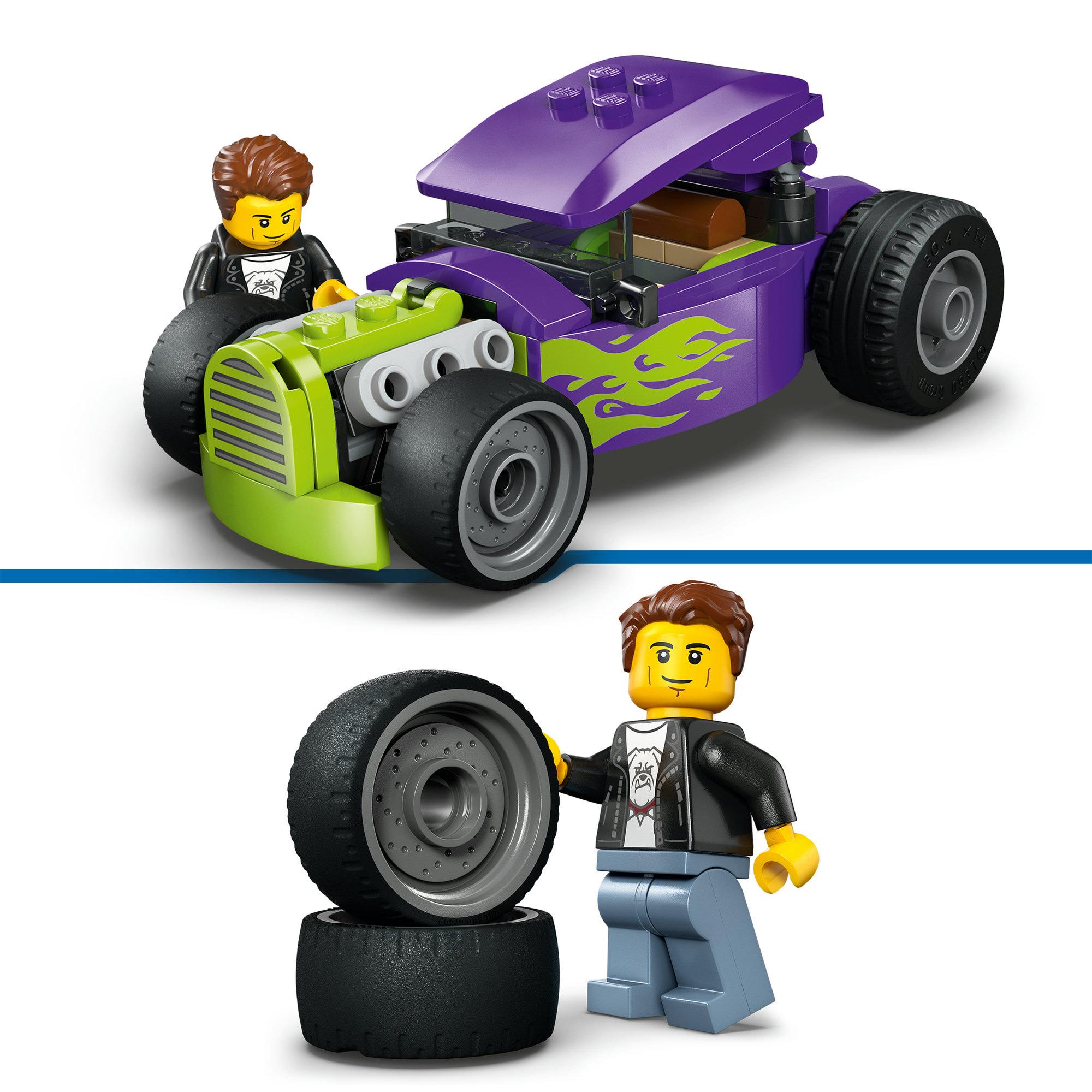 LEGO City Hot Rod Race Car Toy & Minifigure 60485 thumbnail 4