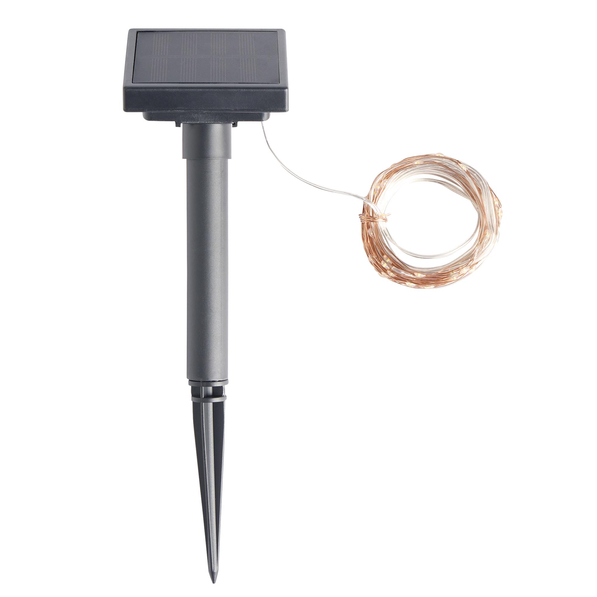 Garden by Sainsbury's Solar 100L Warm White LED Copper Wire Light