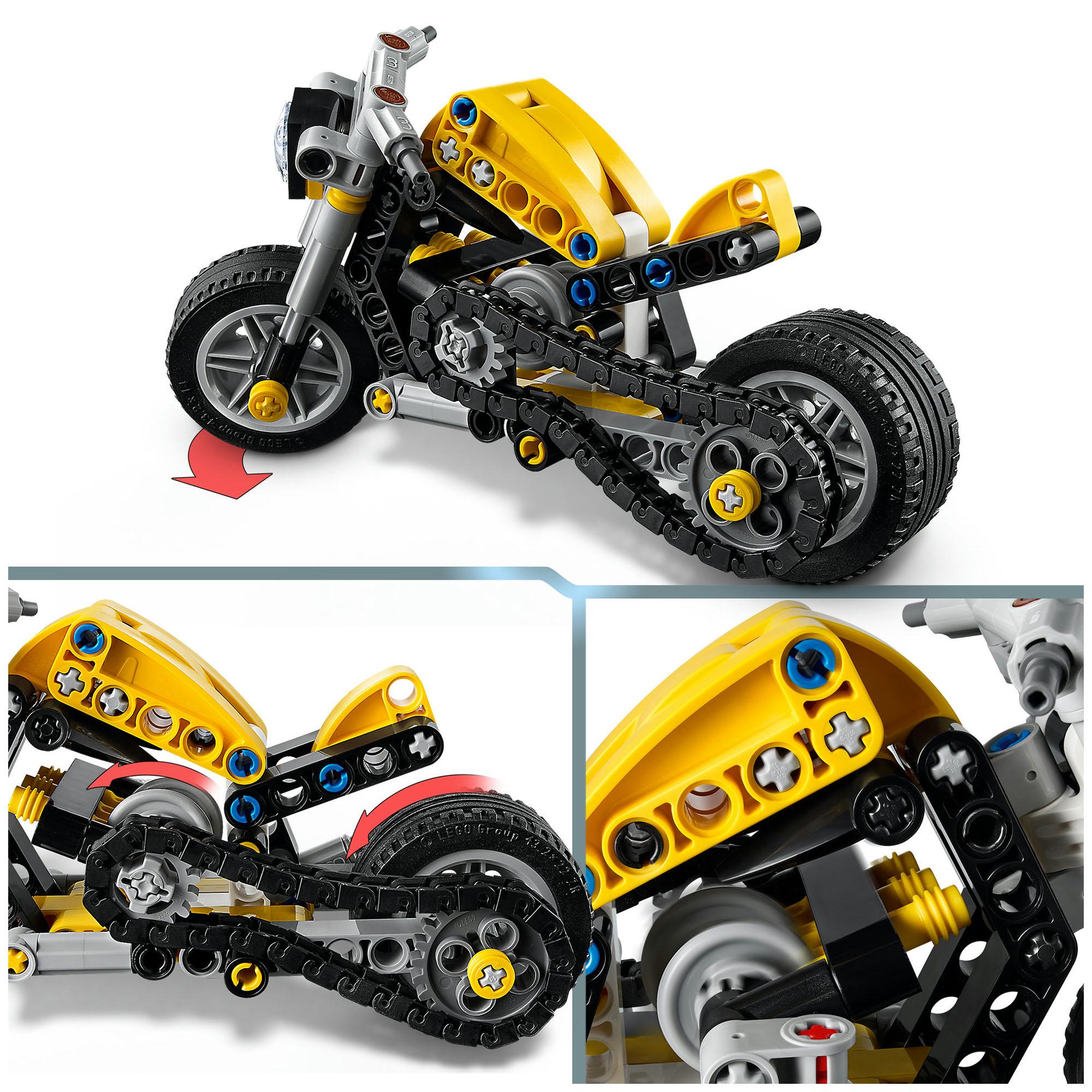 LEGO Technic Yellow Motorbike Toy Model Kit 42225 thumbnail 4