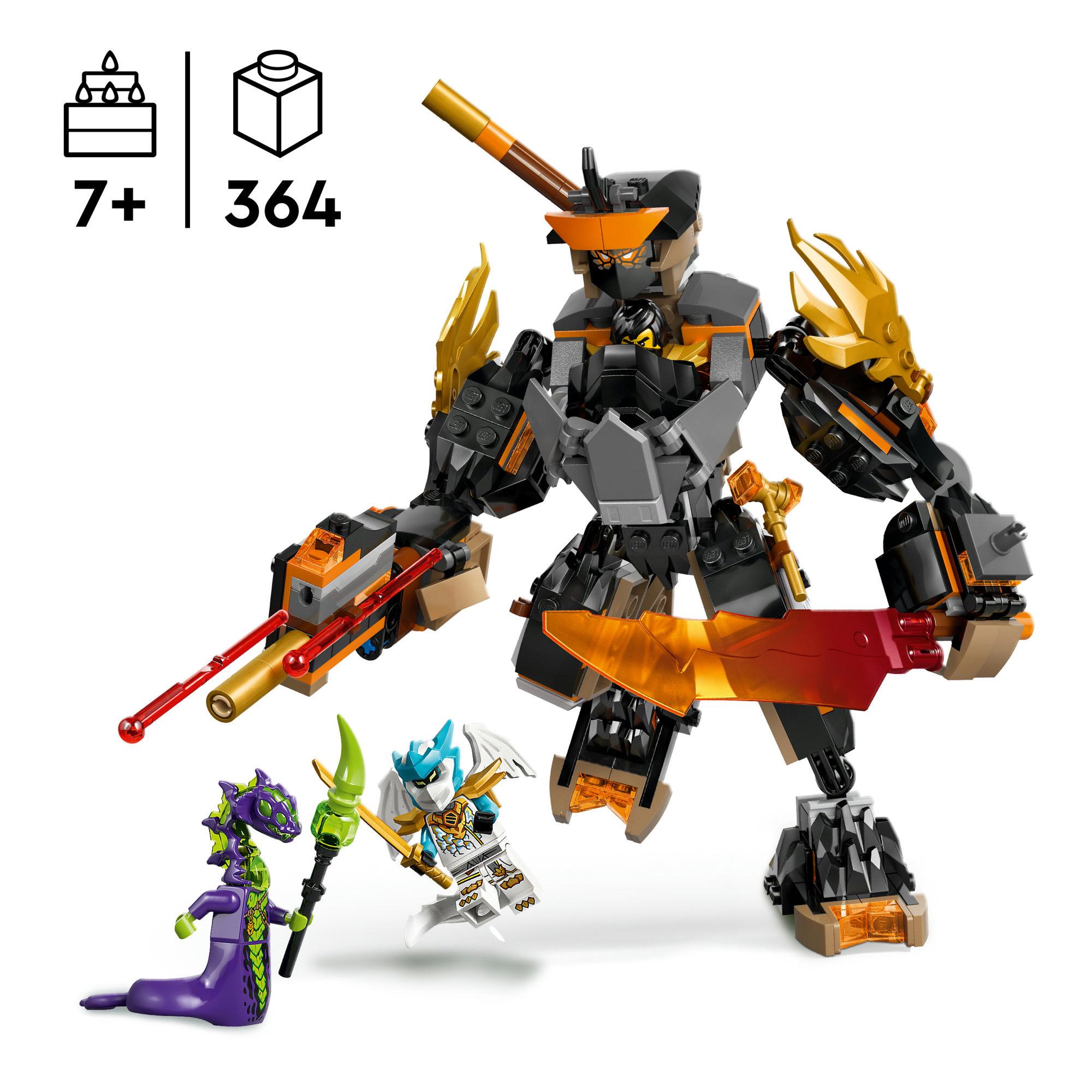LEGO Ninjago Cole’s Mission Mech & Dragon Zane Toy 71854 thumbnail 2
