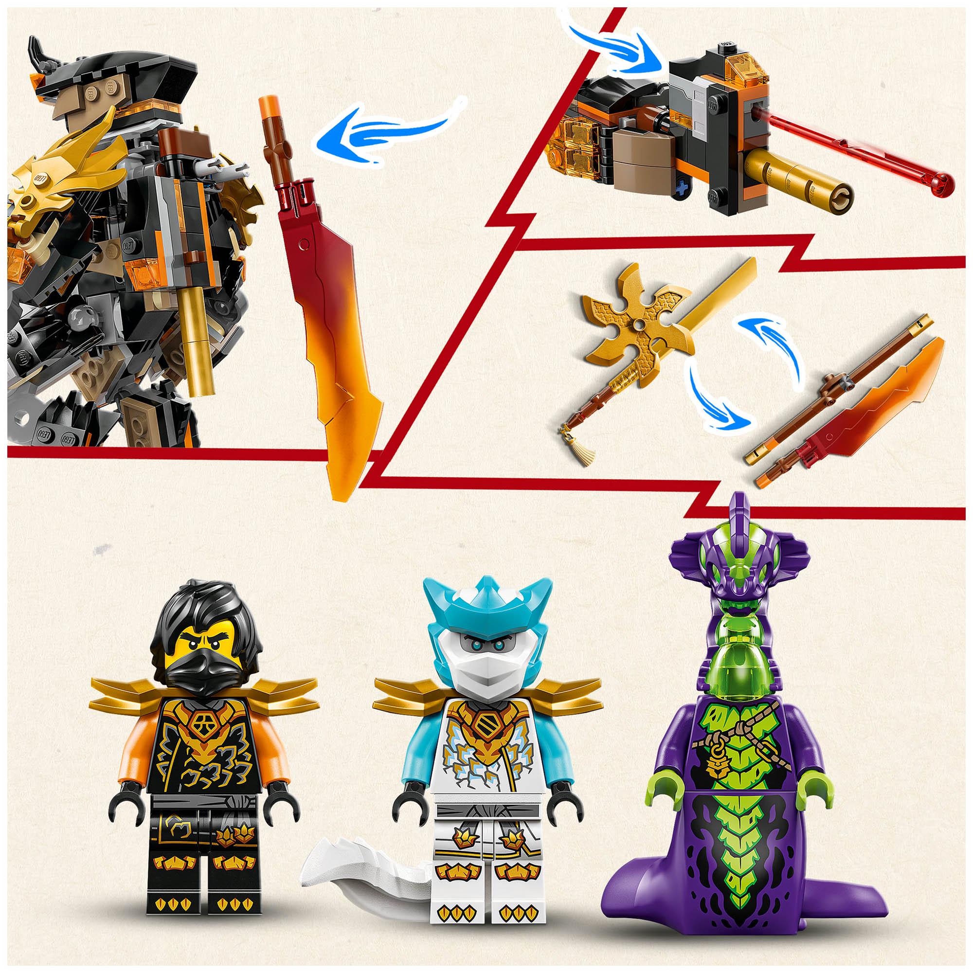 LEGO Ninjago Cole’s Mission Mech & Dragon Zane Toy 71854 thumbnail 4