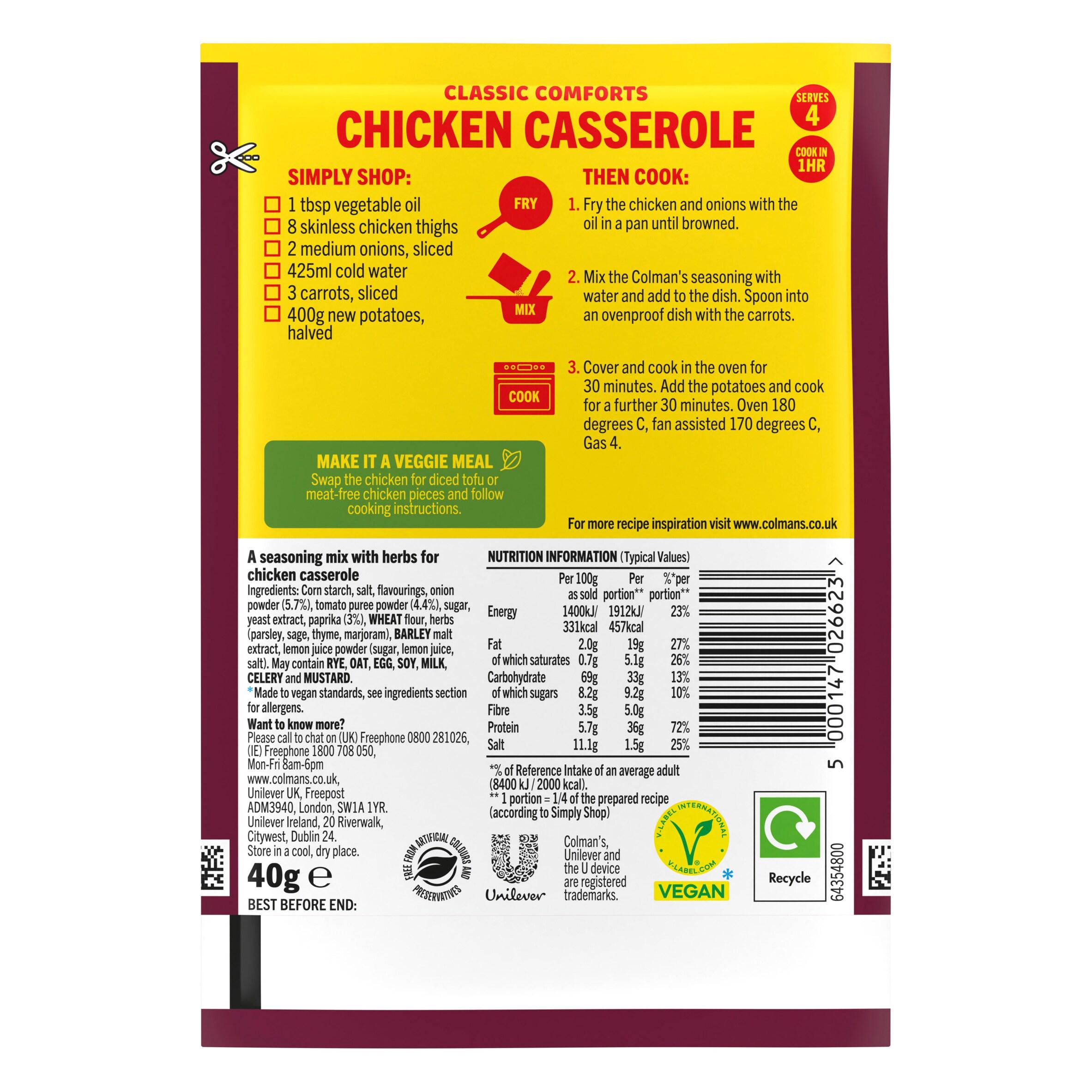 Colman's Chicken Casserole Recipe Mix 40g thumbnail 2