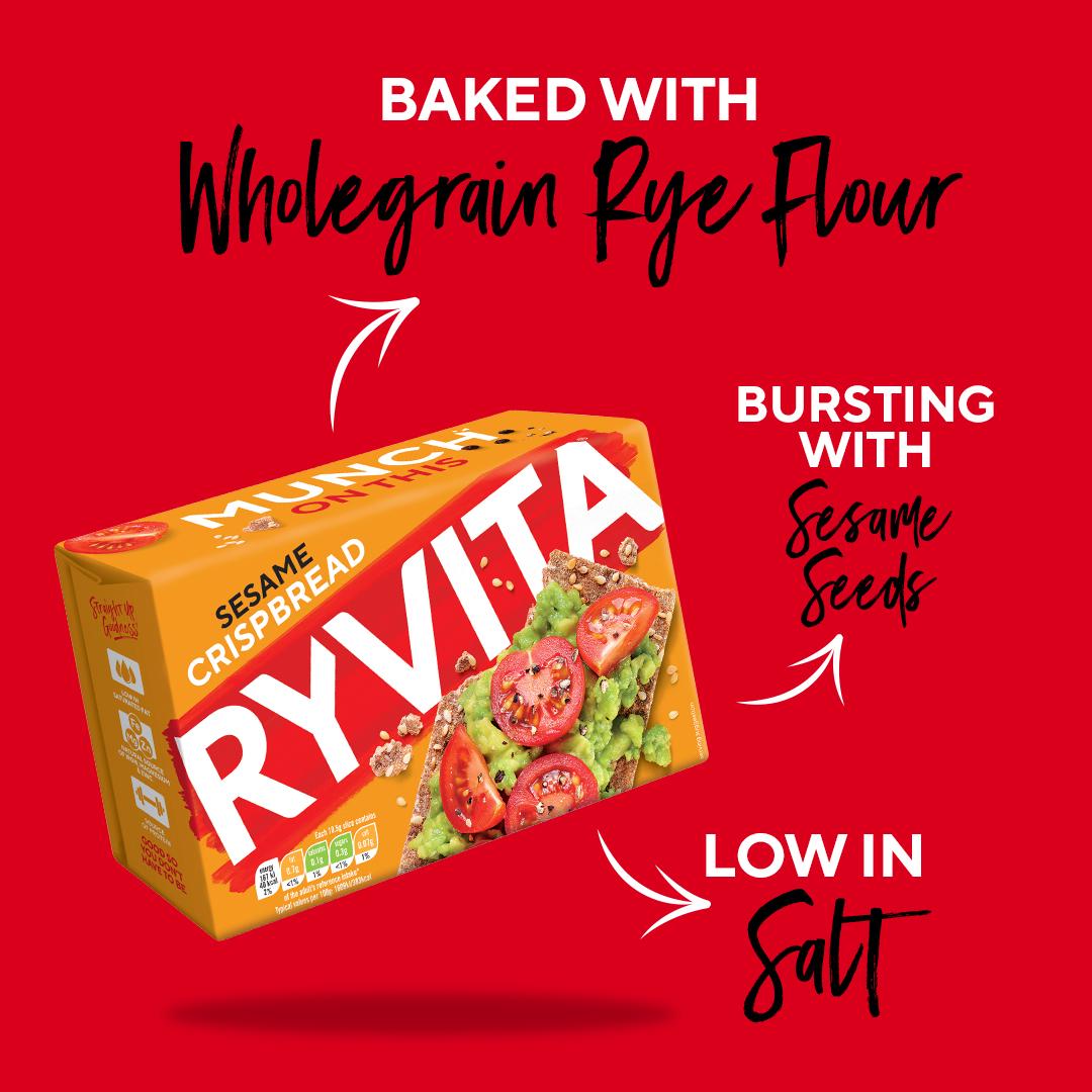 Ryvita Crispbread Sesame Crackers 250g thumbnail 2