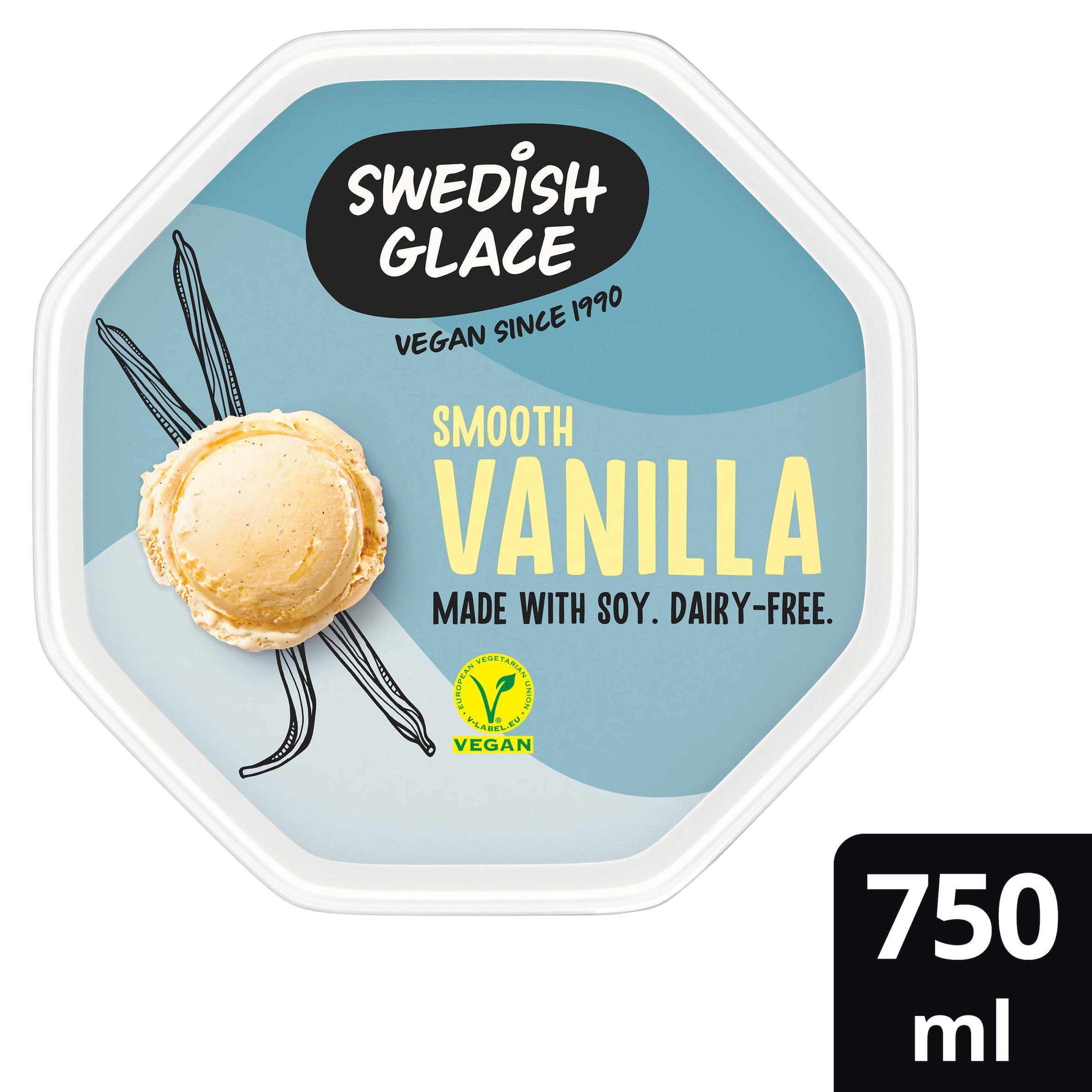 Swedish Glace 750ml Smooth Vanilla Non Dairy Vegan Ice Cream Tub