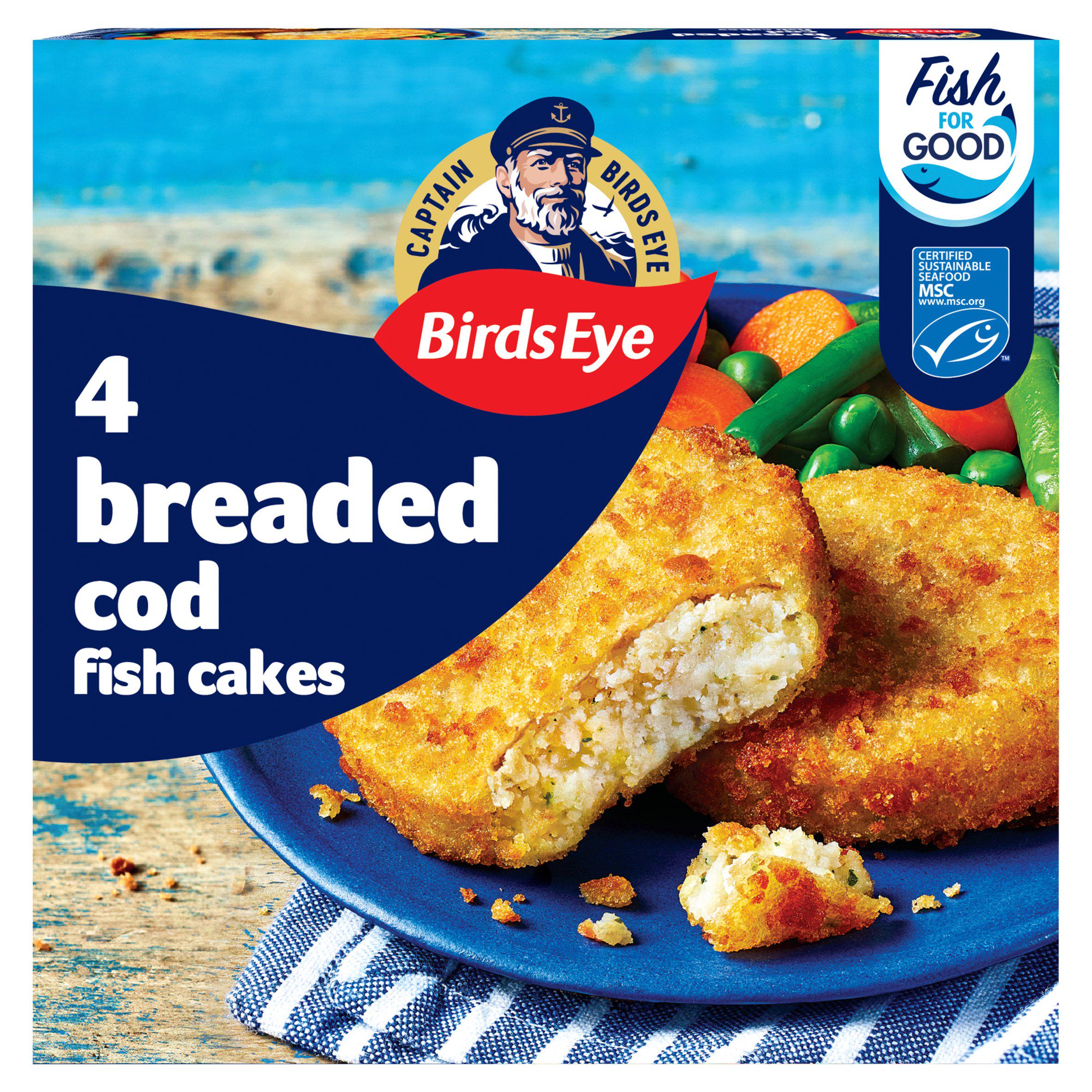 Birds Eye 4 MSC Breaded Cod Fish Cakes