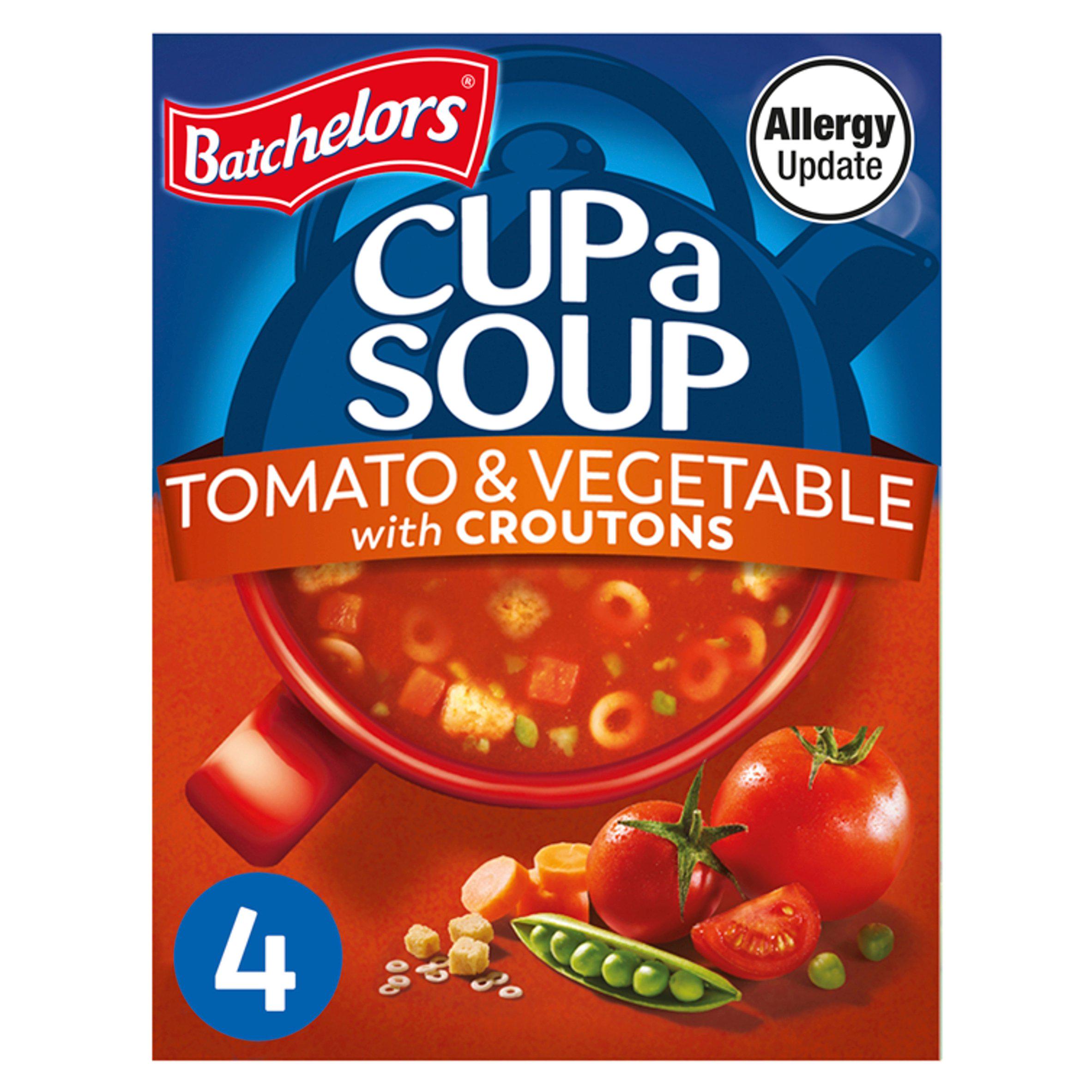 Cup a Soup Tomato & Vegetable with Croutons 4 Instant Soup Sachets 104g