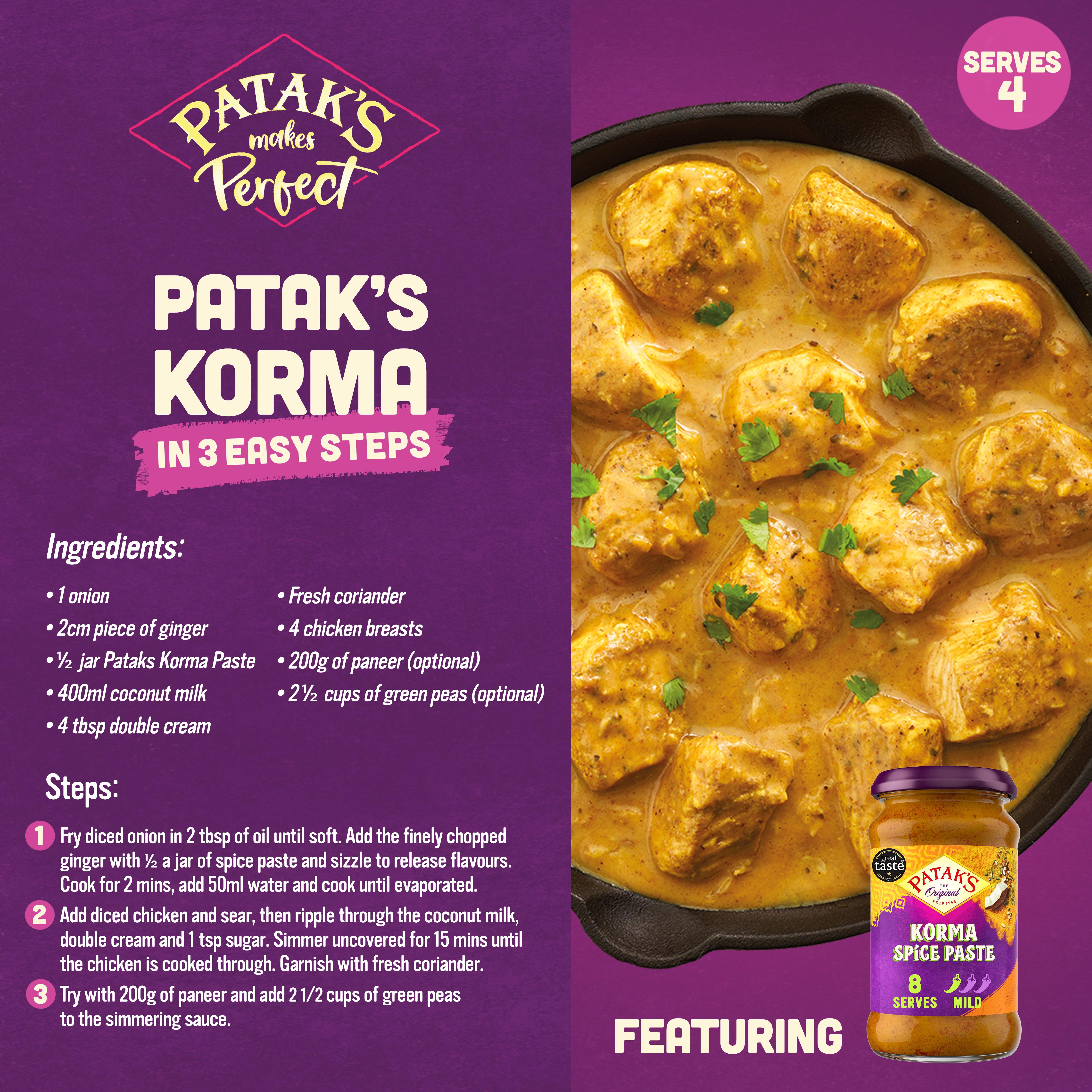 Patak's Korma Spice Paste 290g thumbnail 2