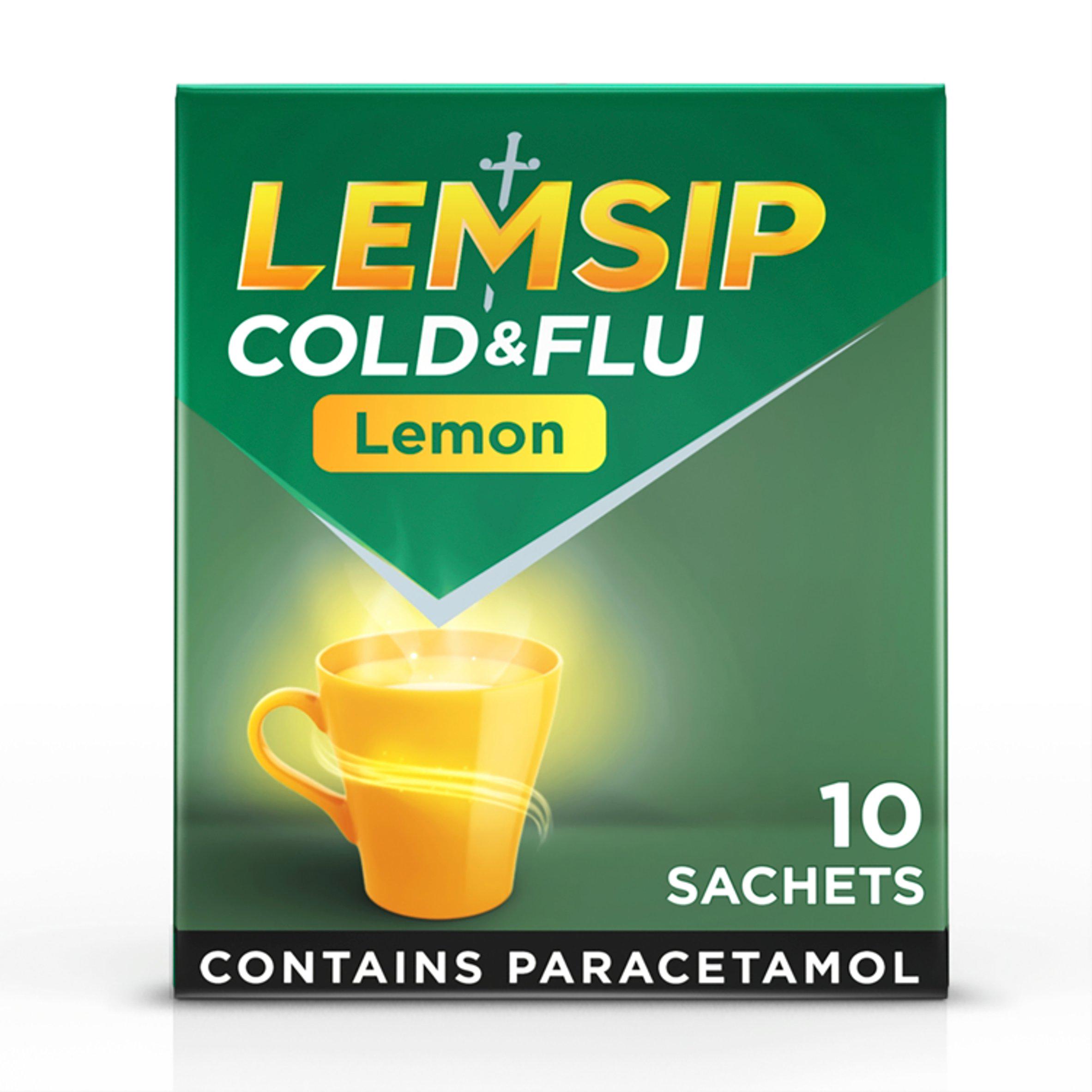 Lemsip Cold & Flu Lemon Sachets Paracetamol Sore Throat