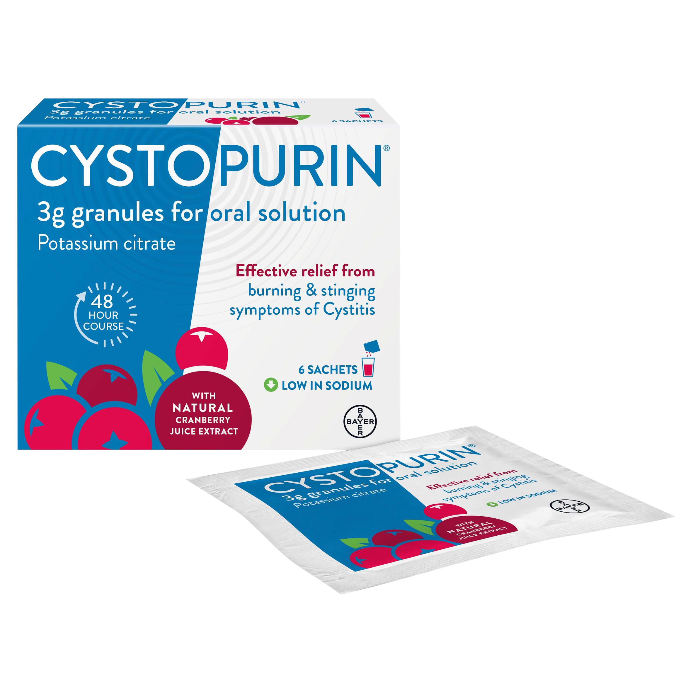 Cystopurin 3g Granules For Oral Solution Potassium Citrate Sachets x6 thumbnail 2