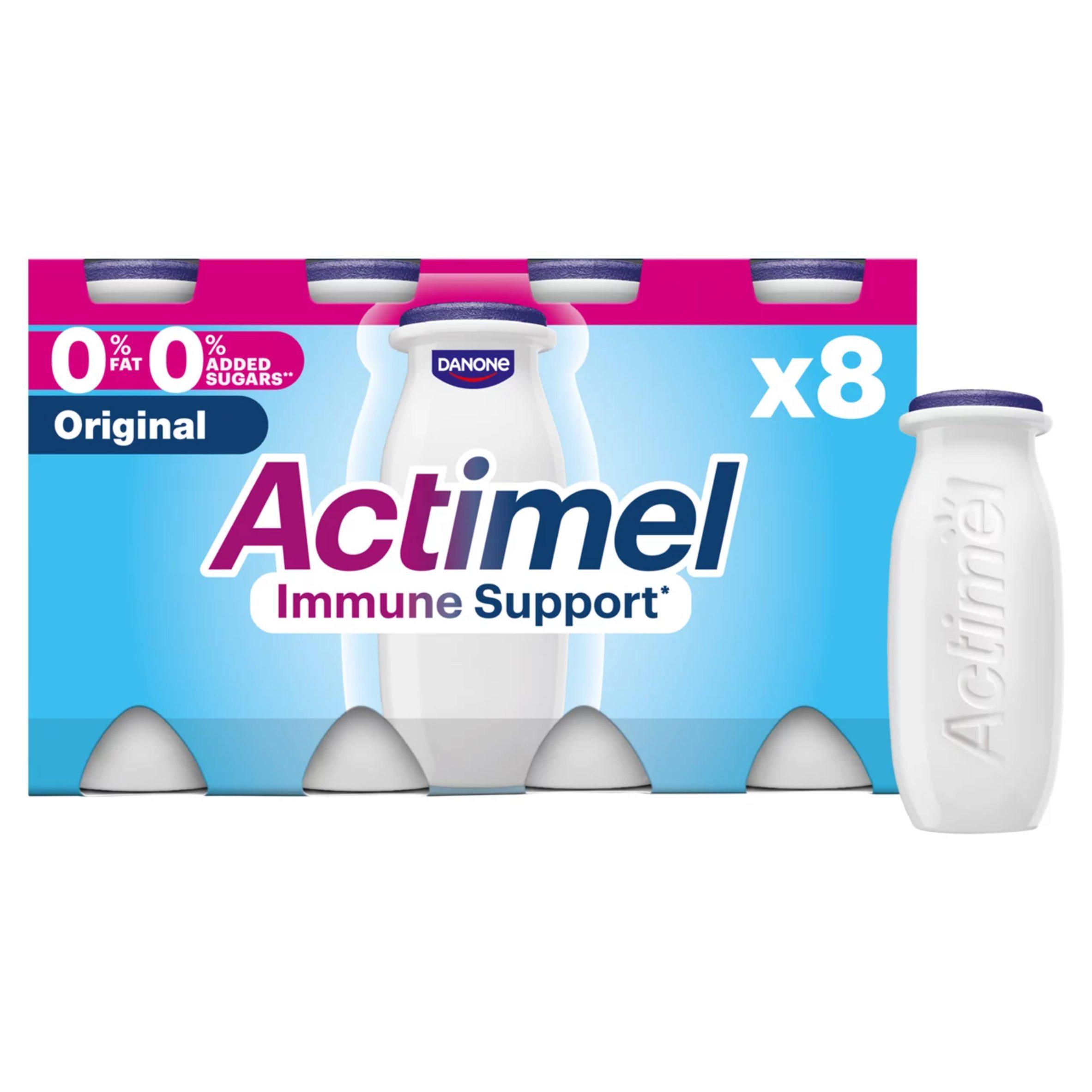 Actimel Original 0% Added Sugar Fat Free Yogurt Drink 8x100g