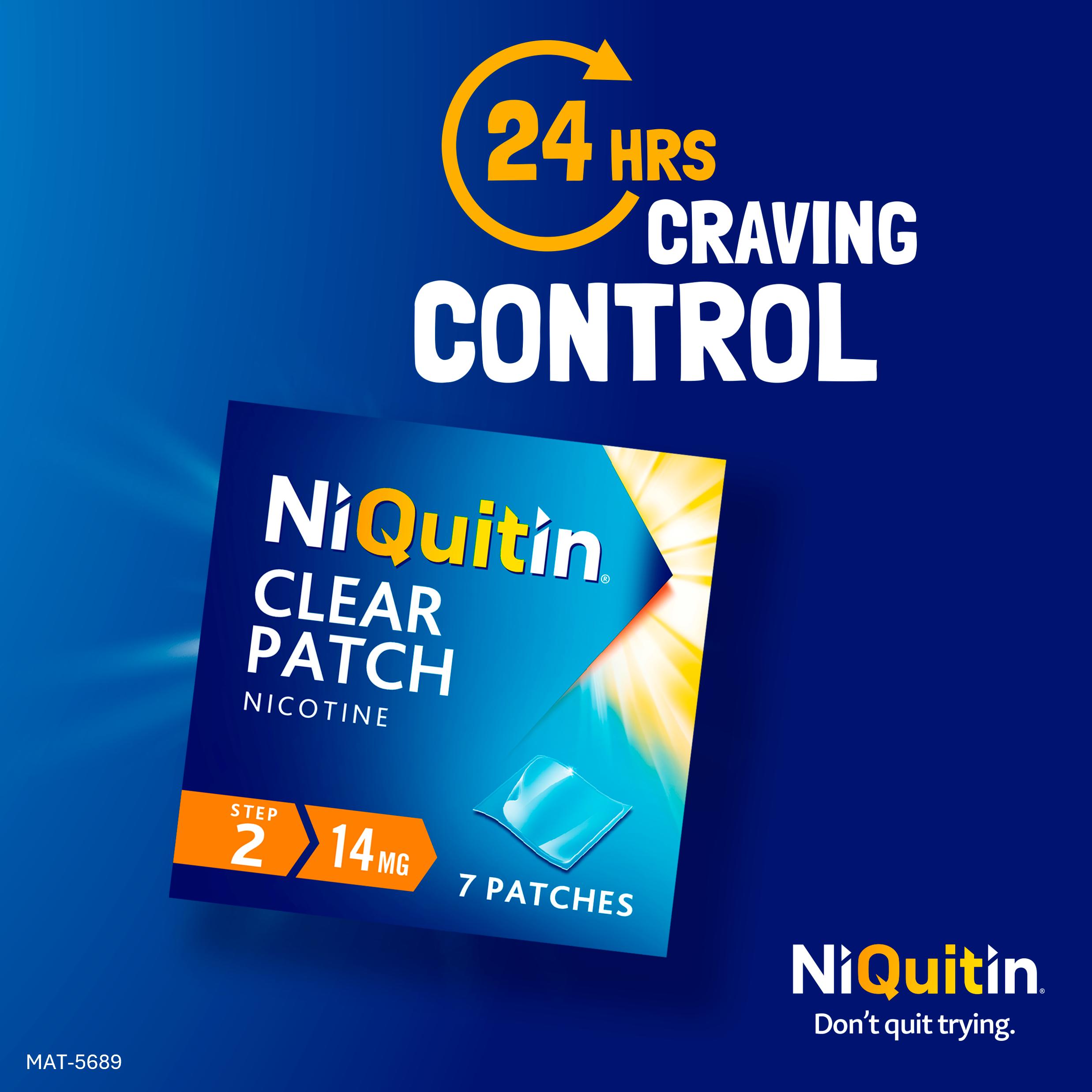 NiQuitin Clear Patch Step 2 Quit Smoking Aid - 7 Nicotine Patches for 1 Weeks Treatment 14mg thumbnail 3