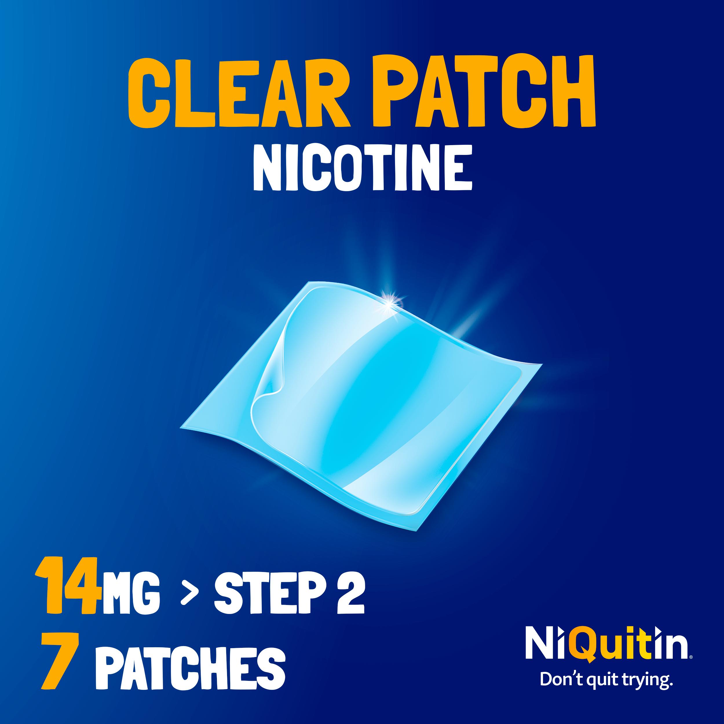 NiQuitin Clear Patch Step 2 Quit Smoking Aid - 7 Nicotine Patches for 1 Weeks Treatment 14mg thumbnail 6