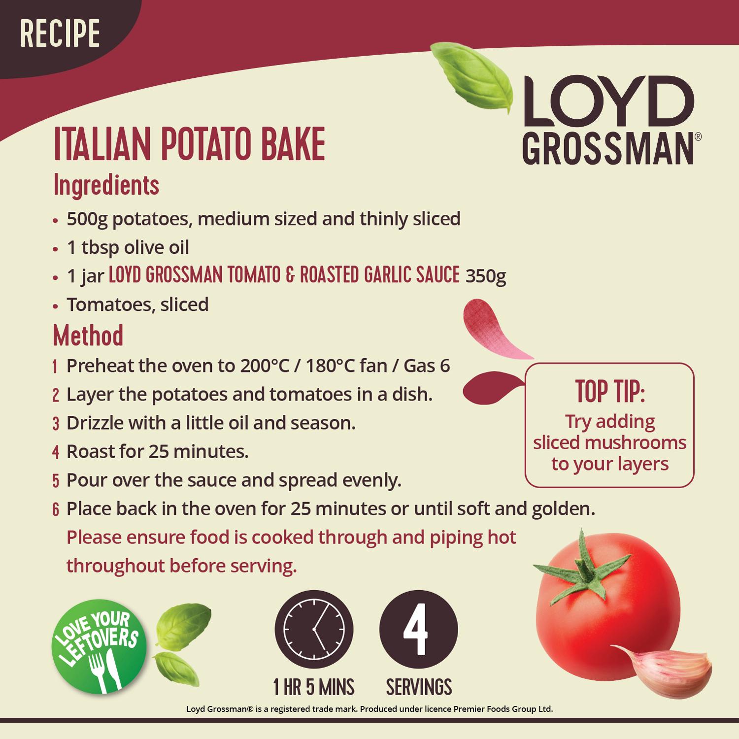 Loyd Grossman Pasta Sauce, Roasted Garlic & Tomato 350g thumbnail 3