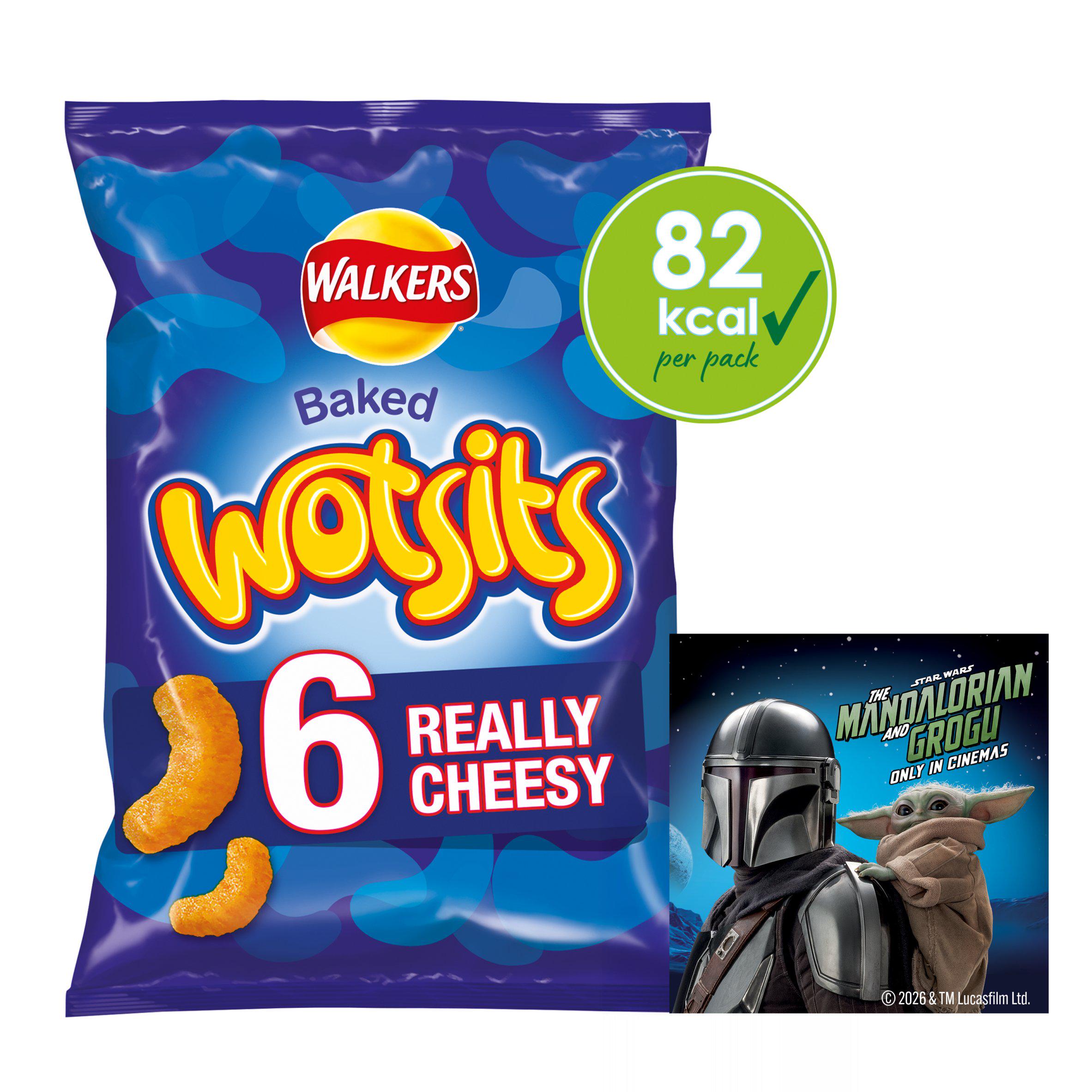 Wotsits Really Cheesy Multipack Cheese Snacks Crisps 6 x 16.5g