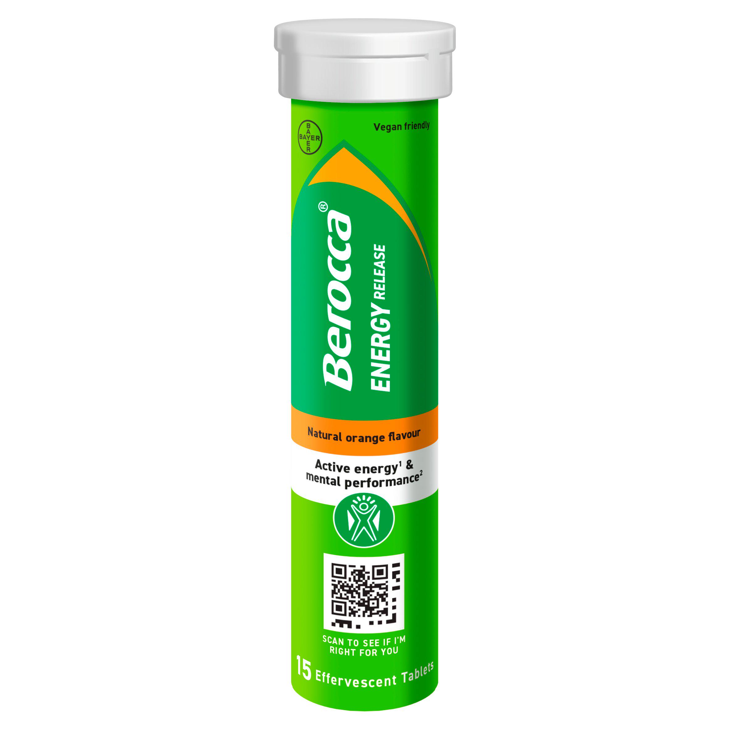 Berocca Orange Energy Effervescent Vitamin Tablets x15