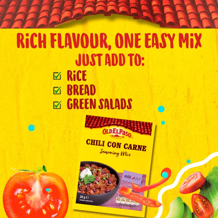 Old El Paso Mexican Mild Chilli Seasoning Mix 39g thumbnail 2