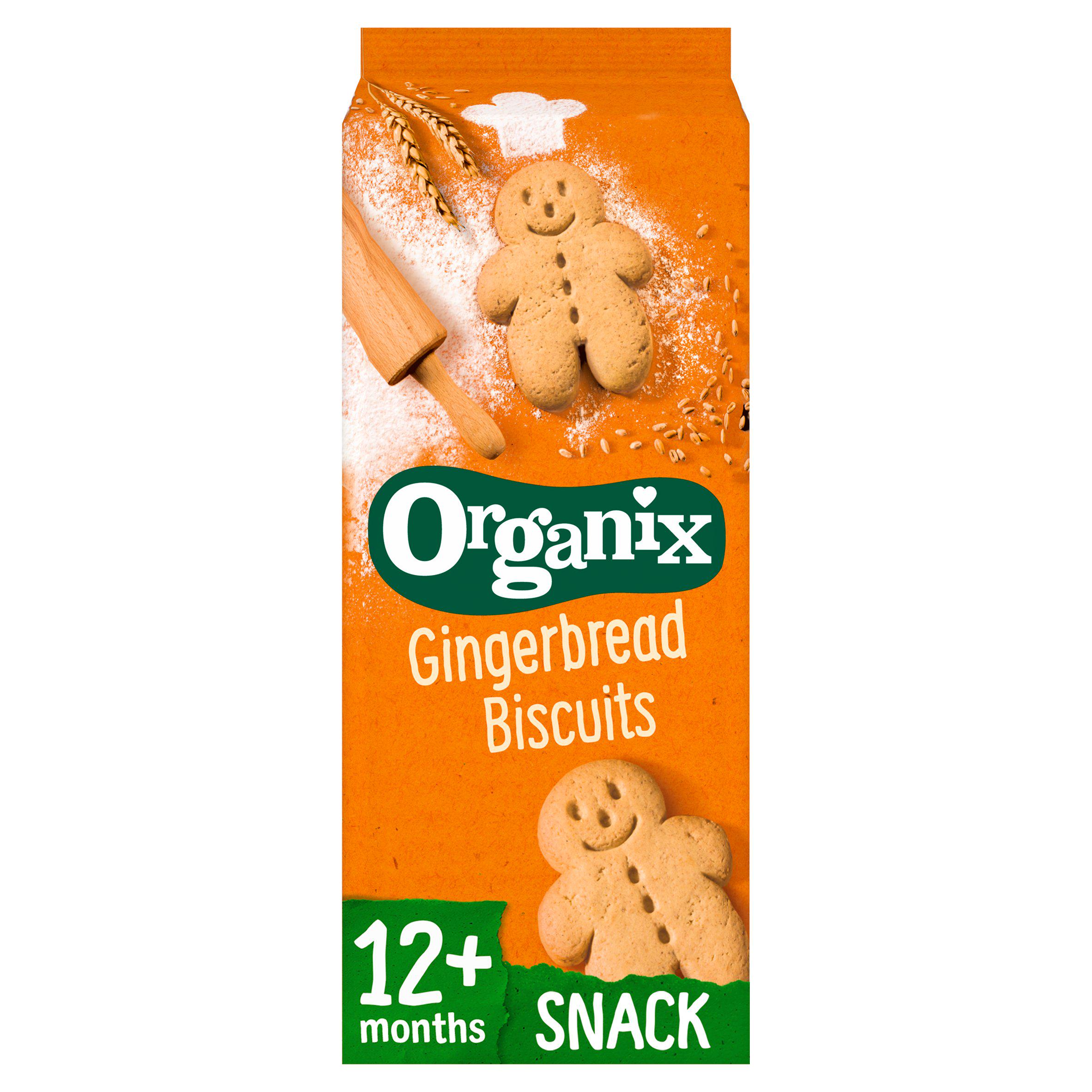 Organix Gingerbread Men Biscuits Toddler Snacks 12 months+