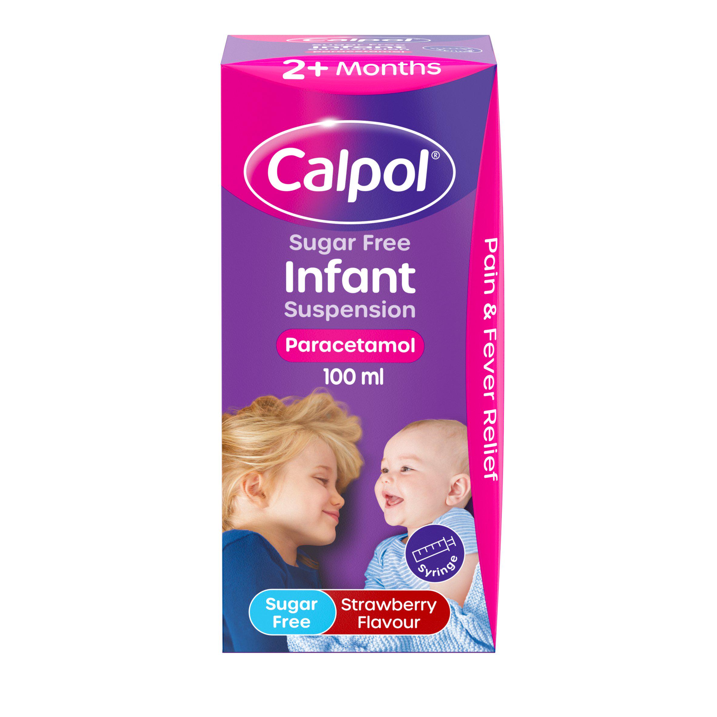 Calpol Infant 100ml Sugar Free 2 + Months Oral Suspension Paracetamol
