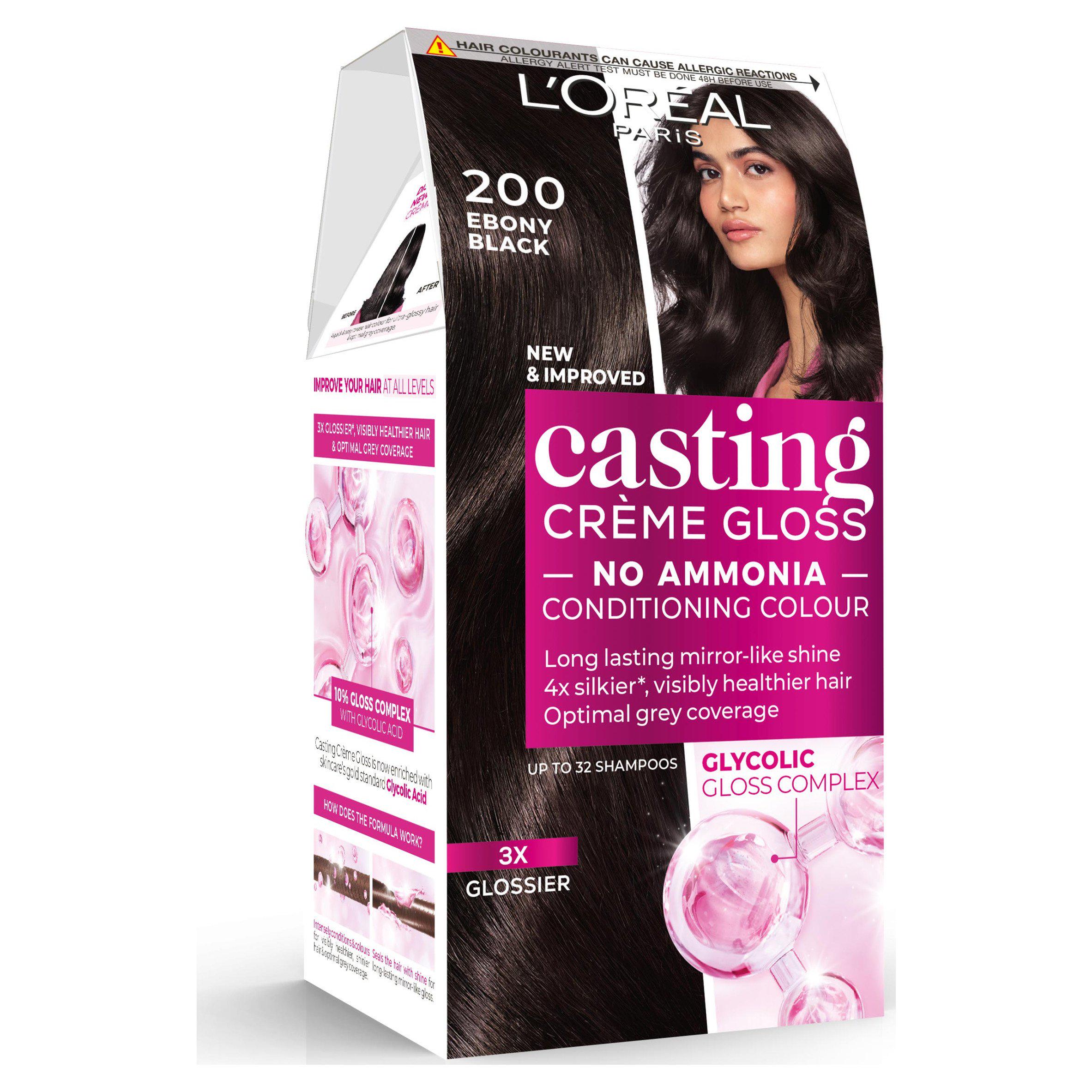 L'Oreal Casting Creme Gloss 200 Ebony Black Semi Permanent Hair Dye