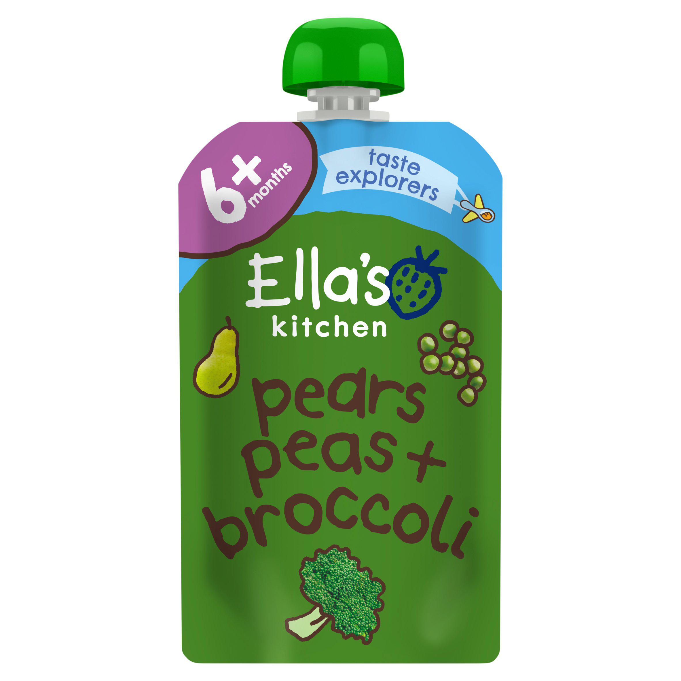 Ella's Kitchen Pears, Peas & Broccoli Baby Food Pouch 4+ Months
