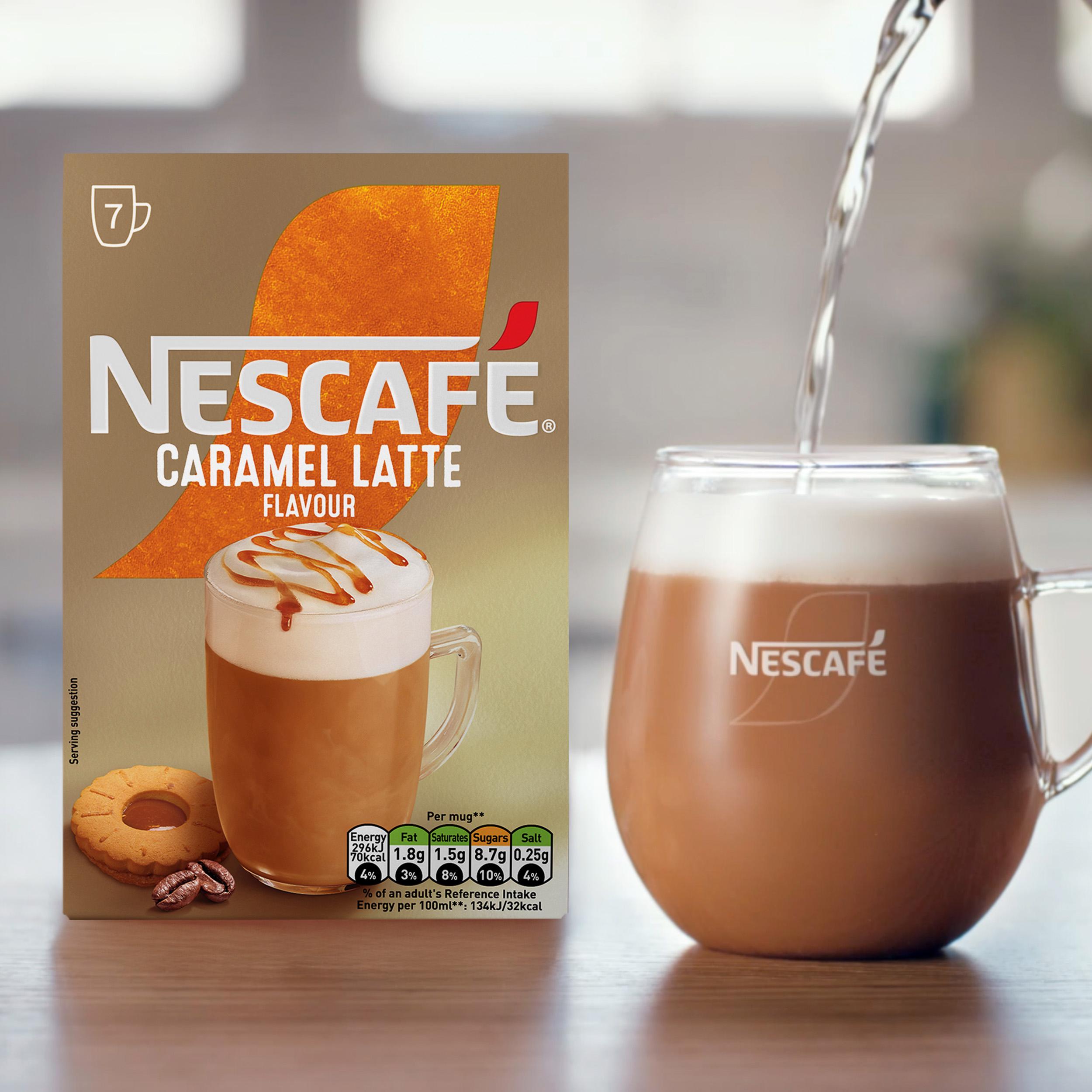 Nescafe Caramel Latte Instant Coffee Sachets x7 119g thumbnail 3