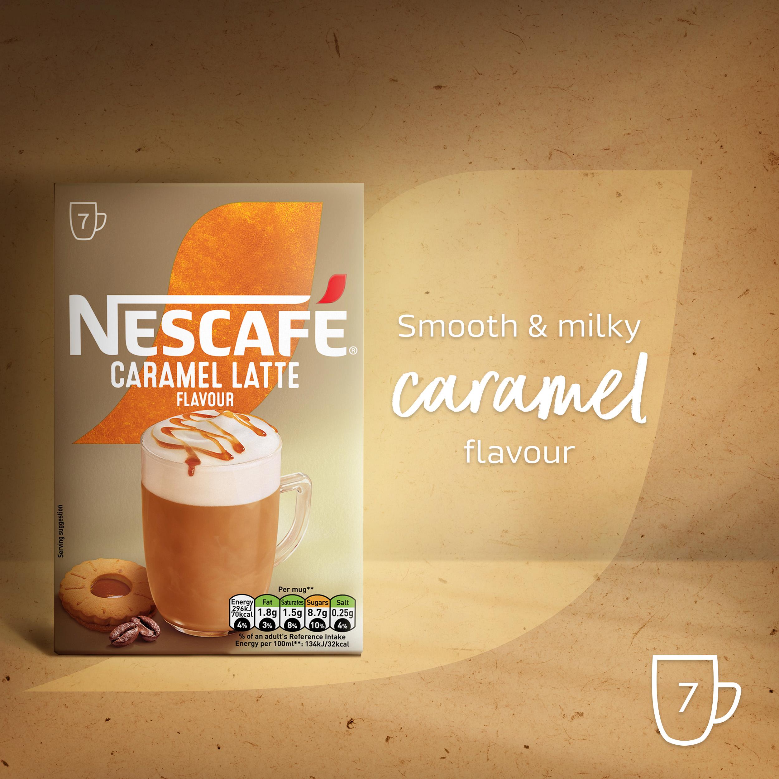 Nescafe Caramel Latte Instant Coffee Sachets x7 119g thumbnail 6