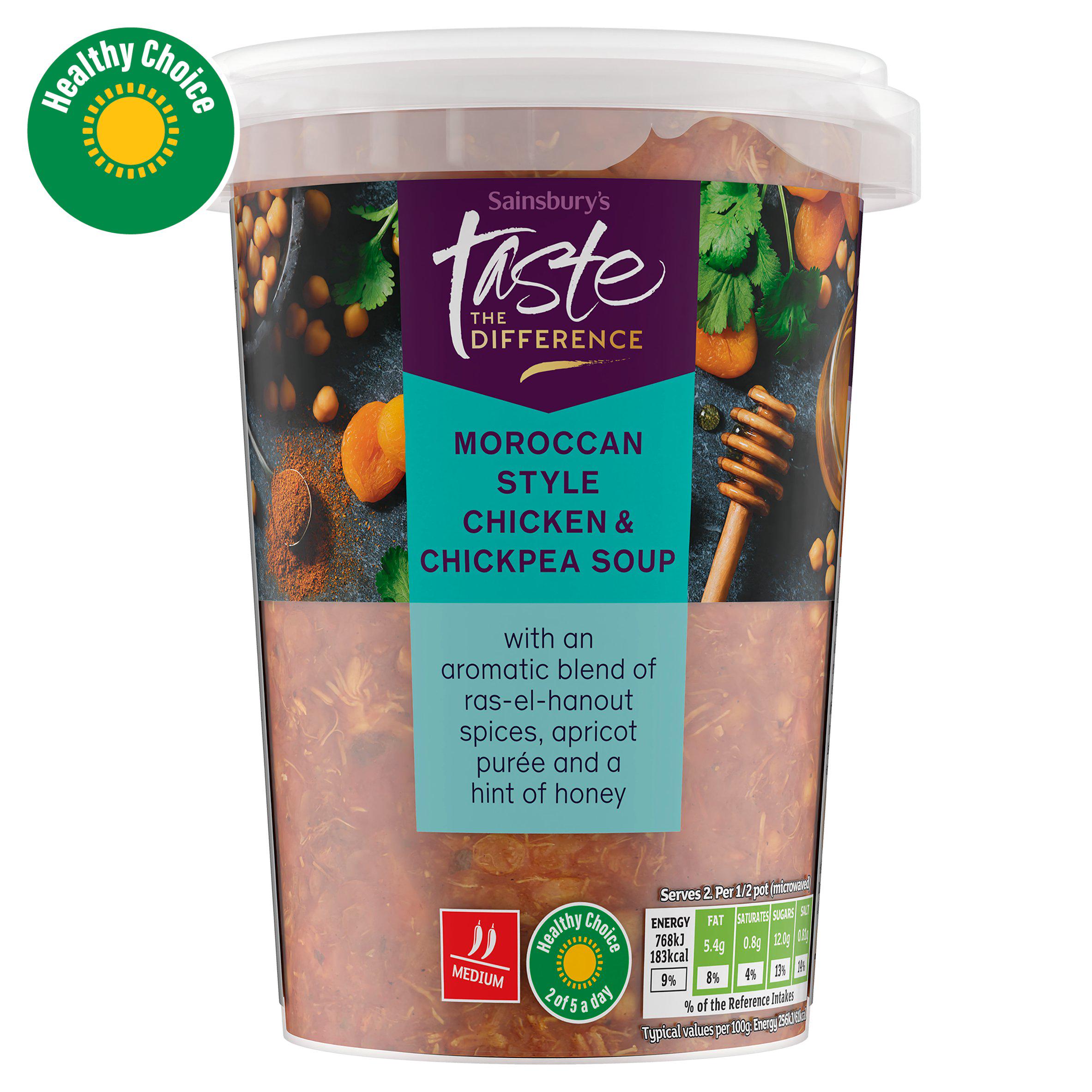 Sainsbury's Moroccan Style Chicken & Chickpea Soup, Taste the Difference 600g