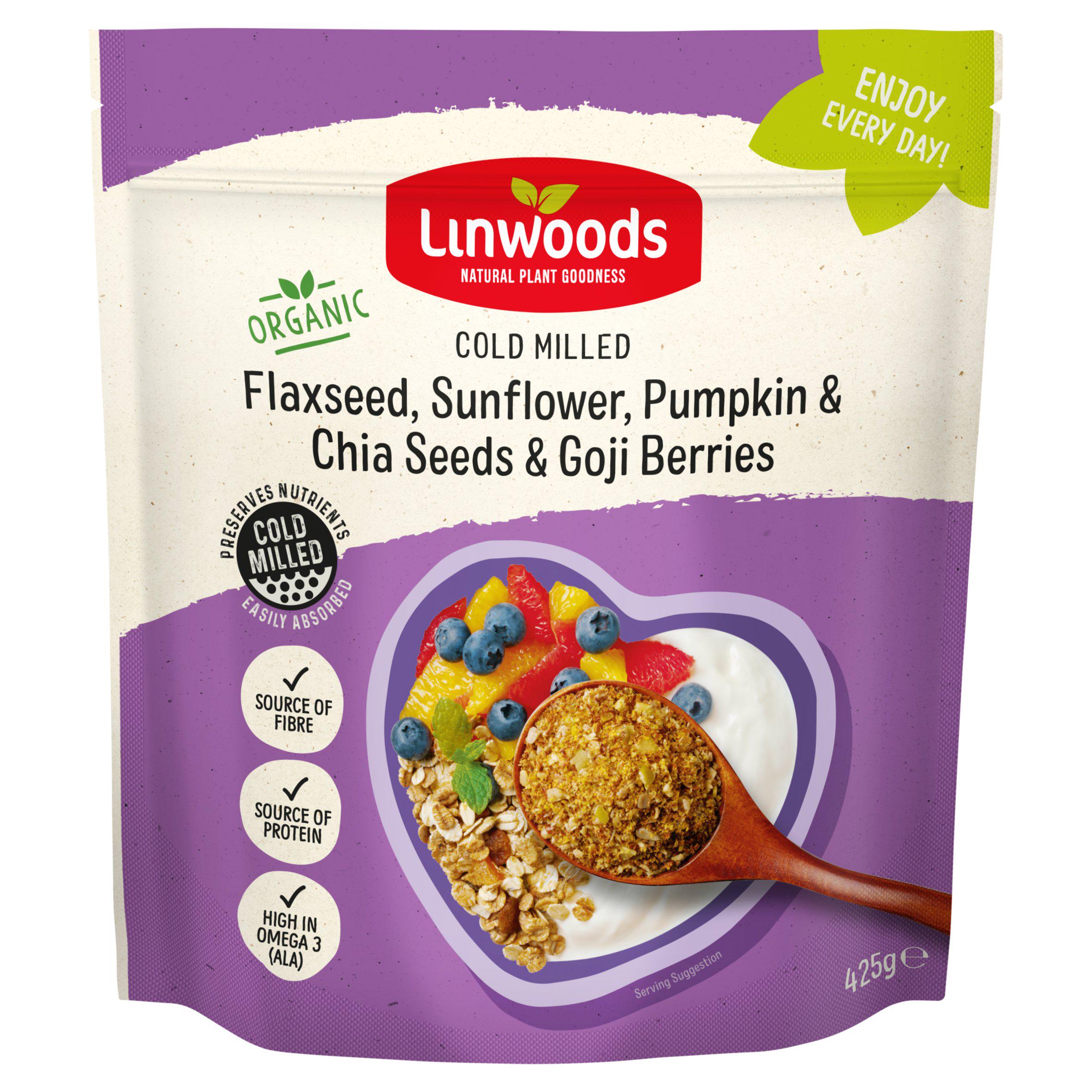 Linwoods Organic Flax Sunflower Seeds Berries 425G