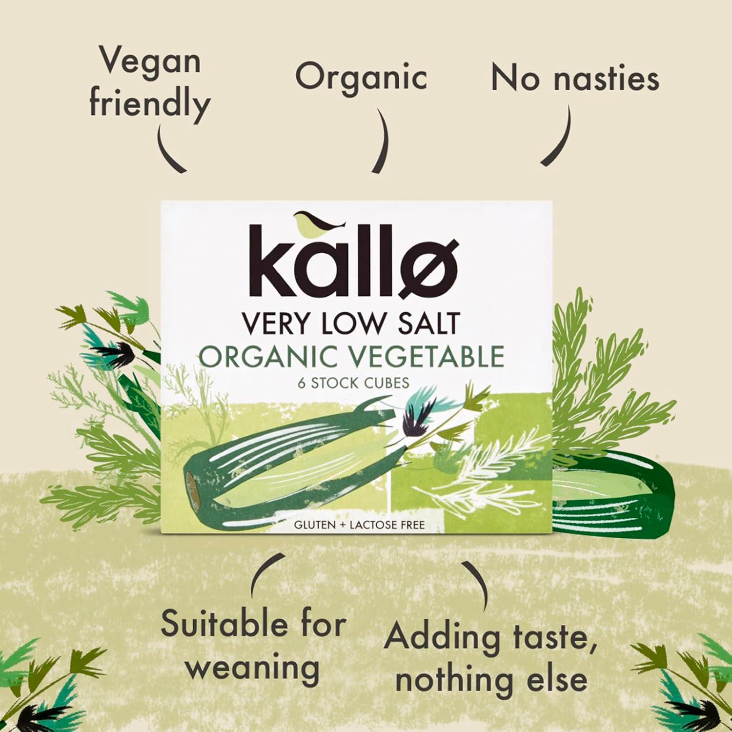Kallo Very Low Salt Vegetable Stock Cubes 6x10g thumbnail 2
