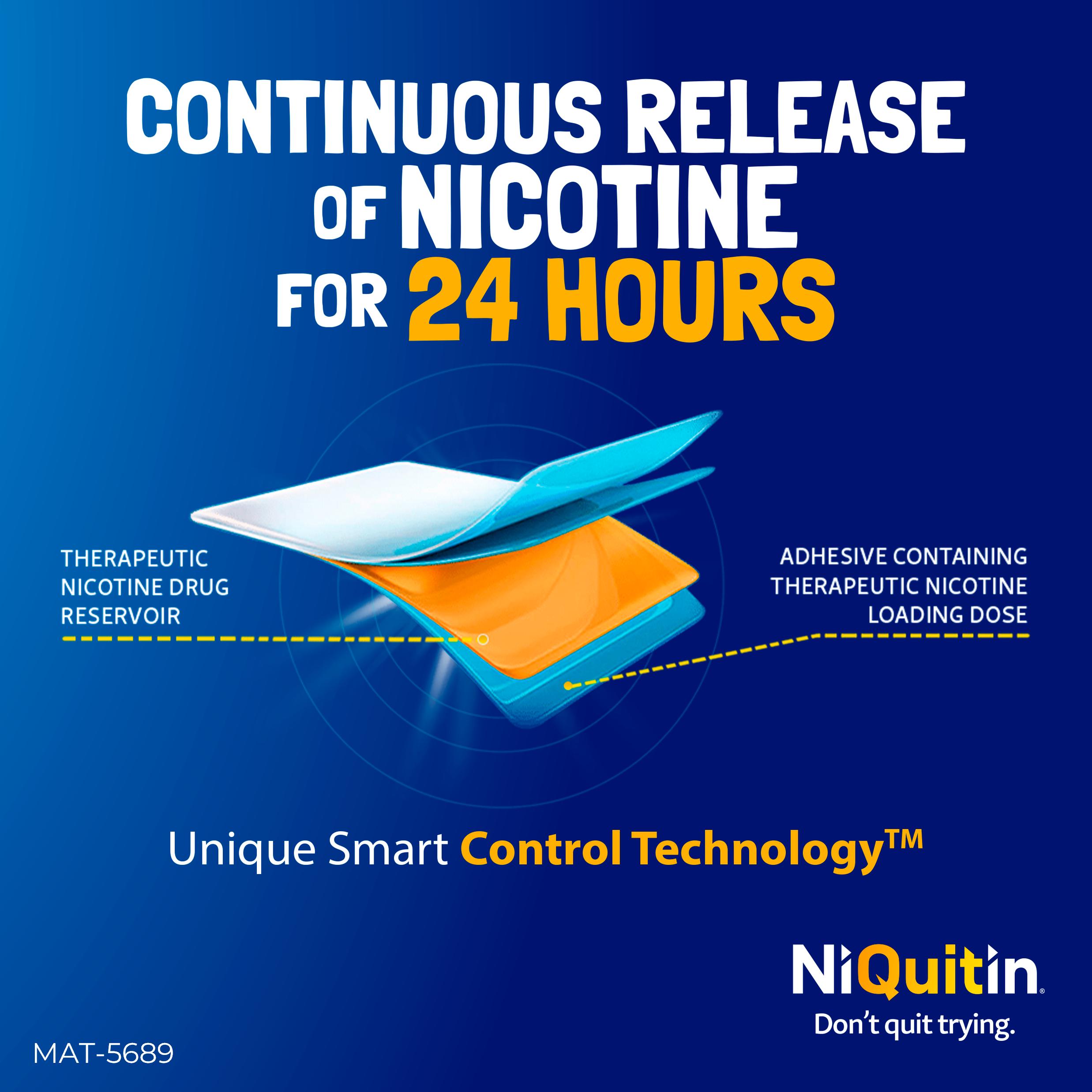 NiQuitin Clear Patch Step 1 Quit Smoking Aid - 14 Nicotine Patches for 2 Weeks Treatment 21mg thumbnail 6