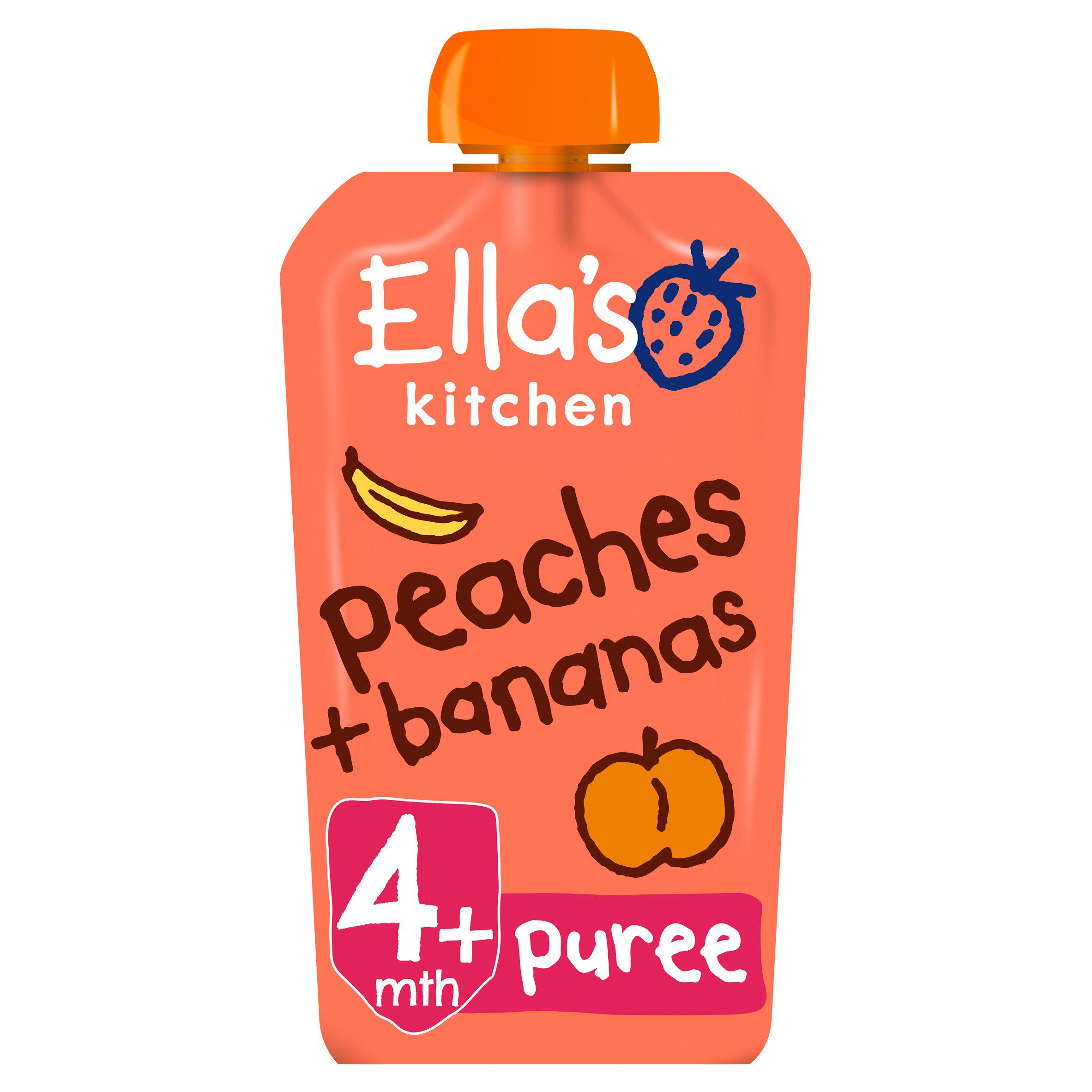 Ella's Kitchen Peaches and Bananas Baby Food Pouch 4+ Months