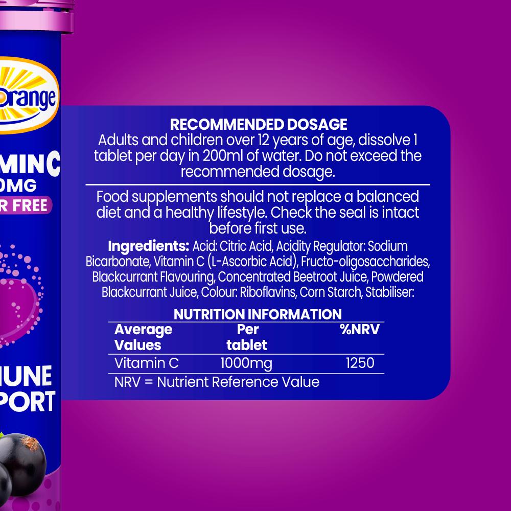 Haliborange Effervescent Vitamin C, Blackcurrant Flavour x20 thumbnail 3