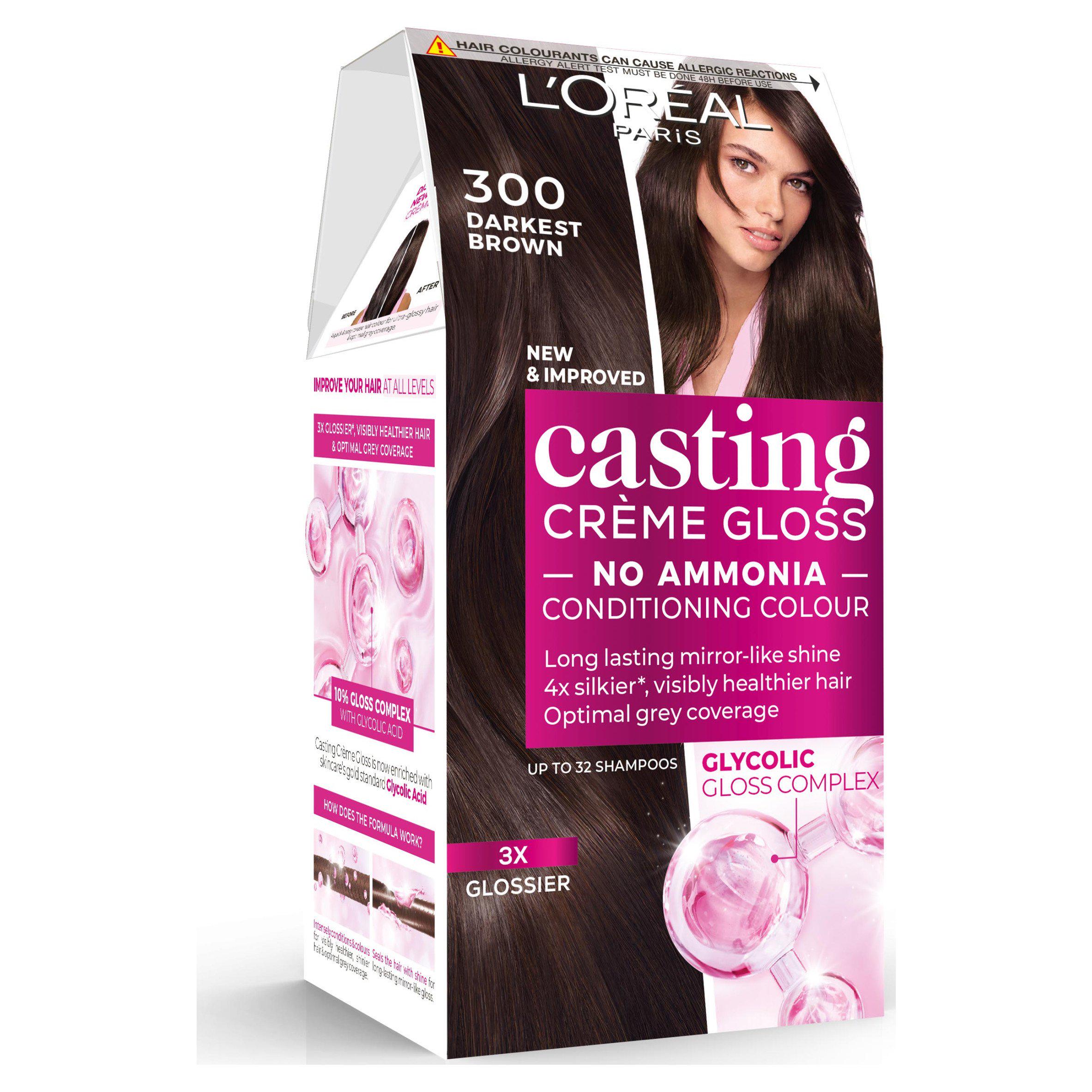L'Oreal Casting Creme Gloss 300 Darkest Brown Semi Permanent Hair Dye