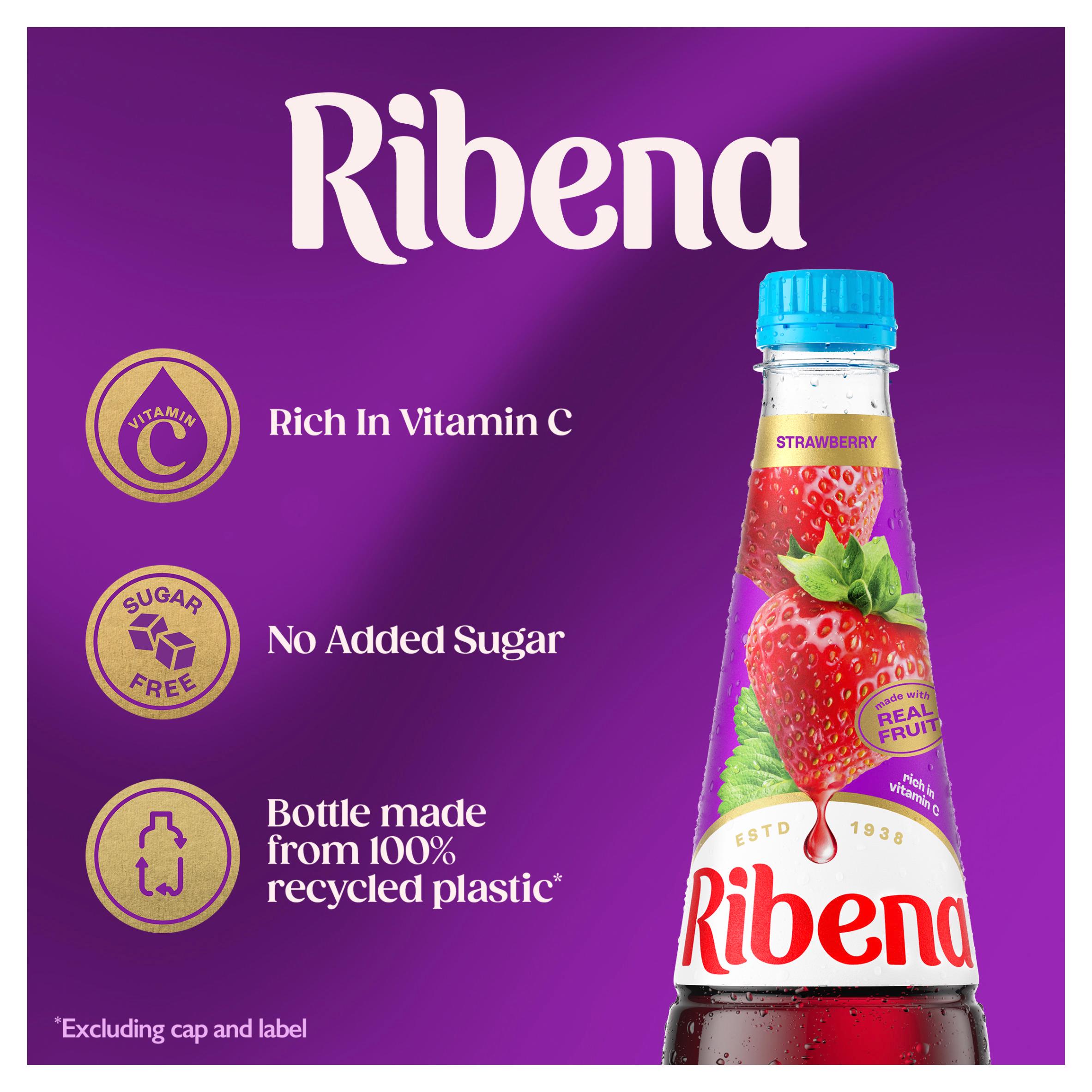 Ribena Strawberry Squash No Added Sugar 850ml thumbnail 2