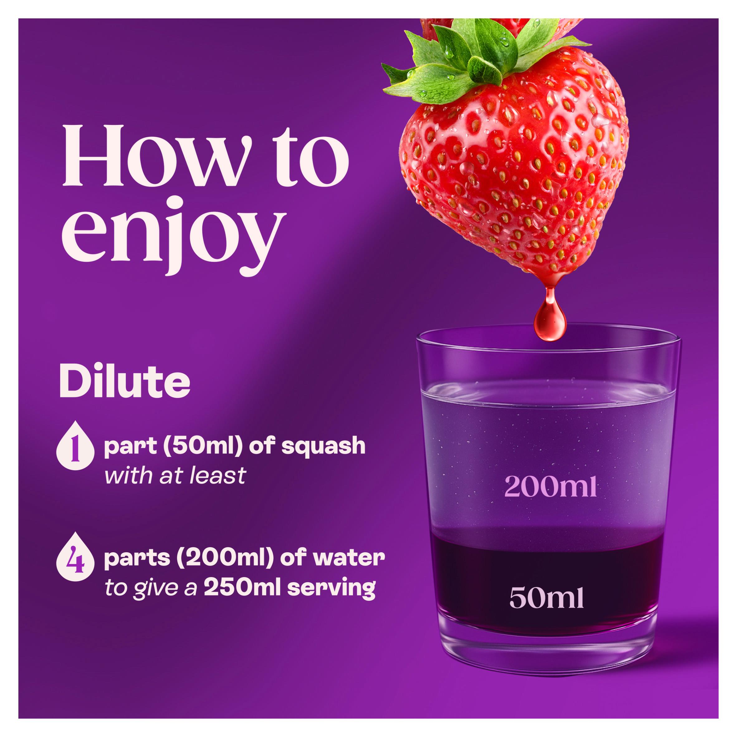 Ribena Strawberry Squash No Added Sugar 850ml thumbnail 3
