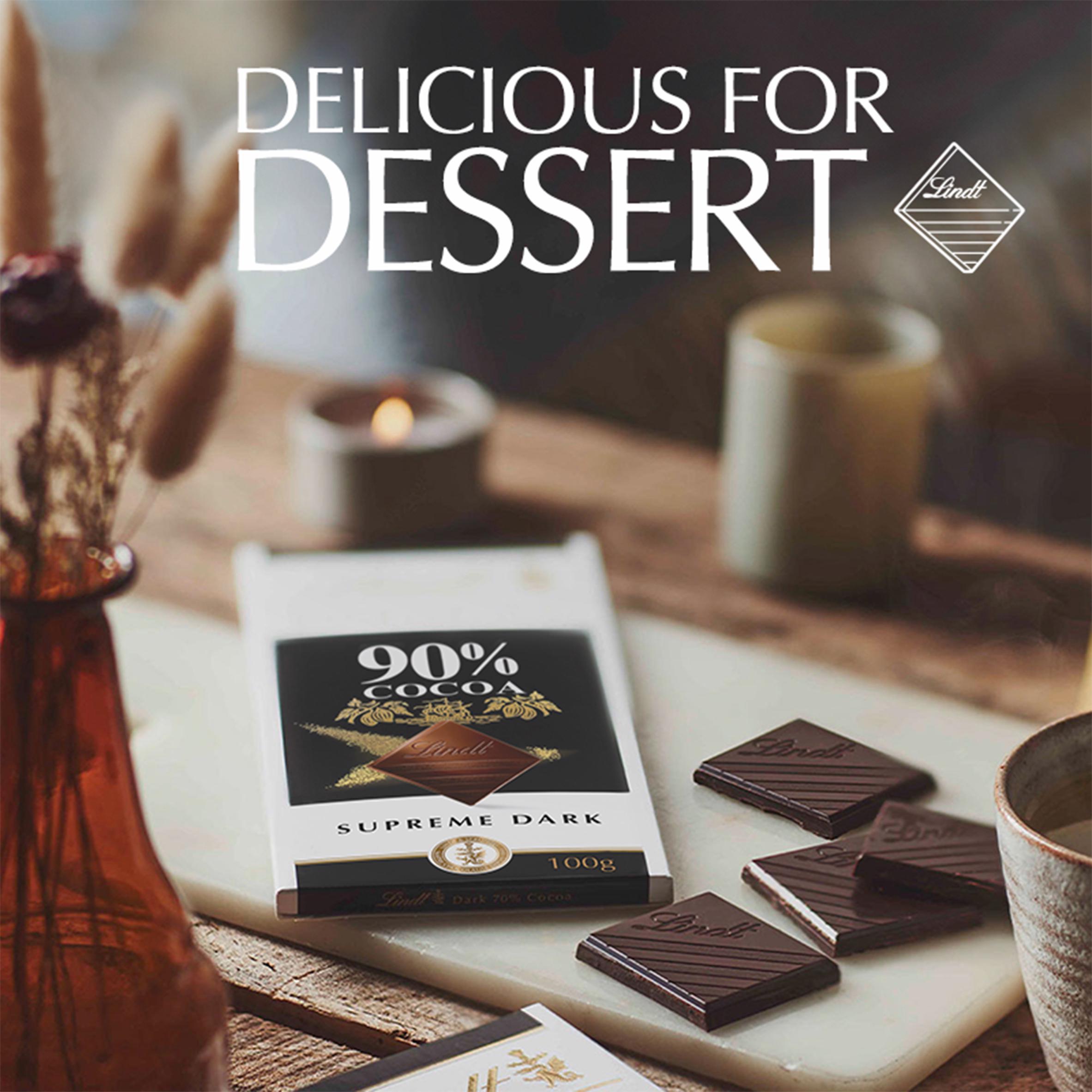 Lindt Excellence Intense Dark 90% Cocoa Chocolate Bar 100g thumbnail 3