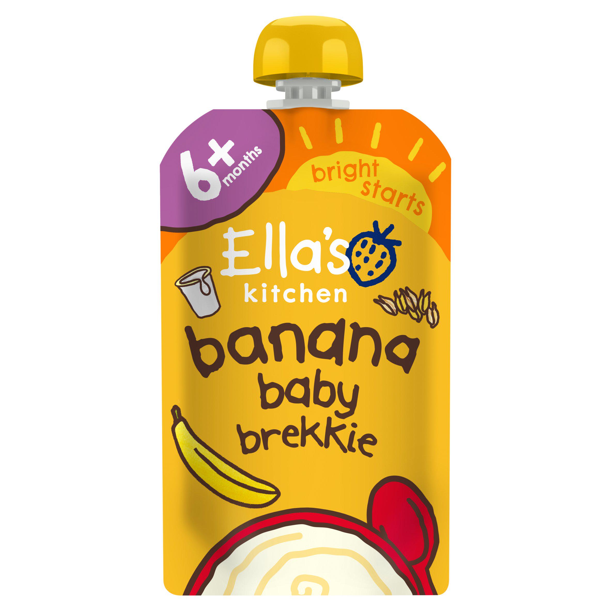 Ella's Kitchen Organic Banana Baby Brekkie Baby Food Breakfast Pouch 6+ Months 100g