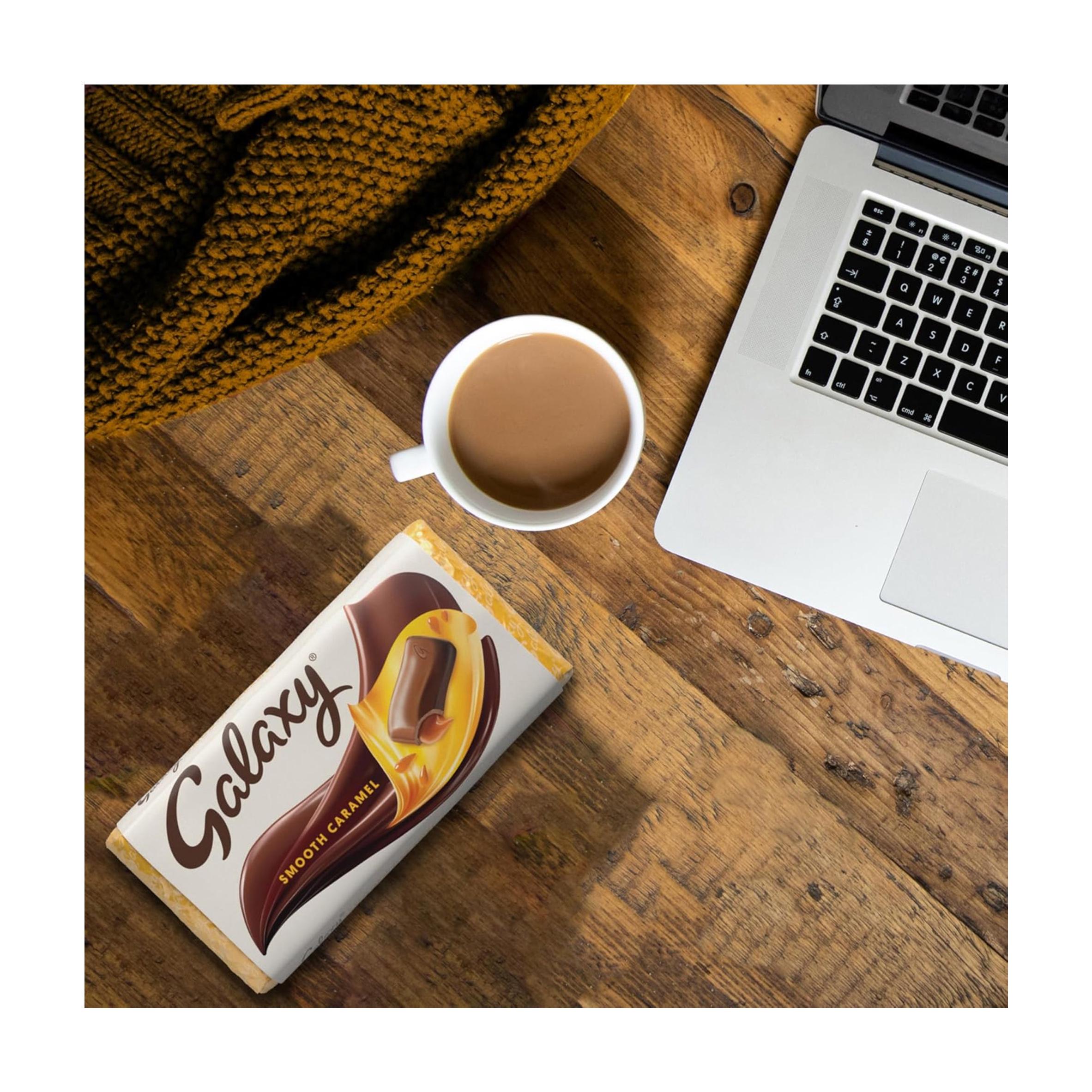 Galaxy Smooth Caramel & Milk Chocolate Block Bar Vegetarian 135g thumbnail 3