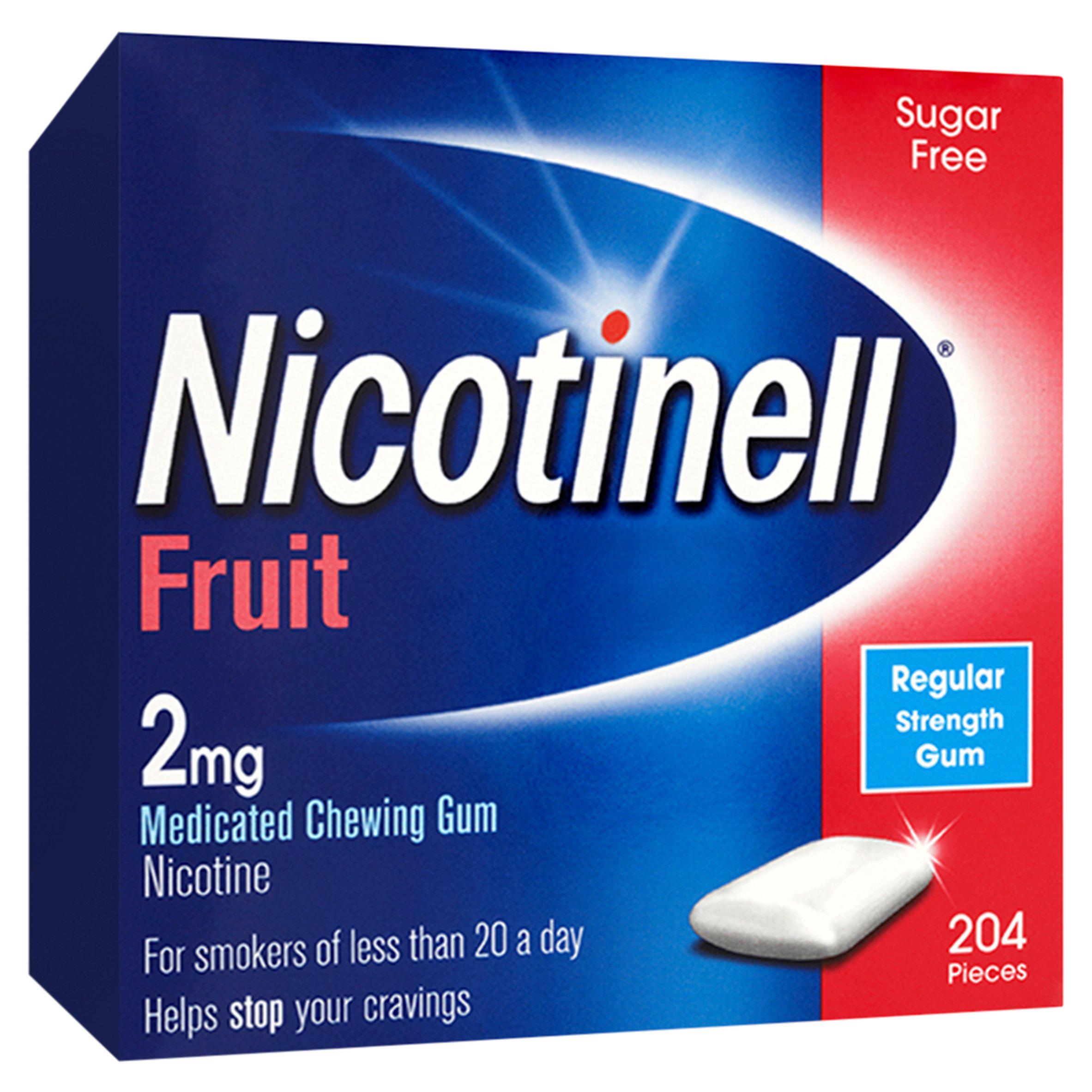 Nicotinell Gum Stop Smoking Aid Fruit Pieces 2mg x204