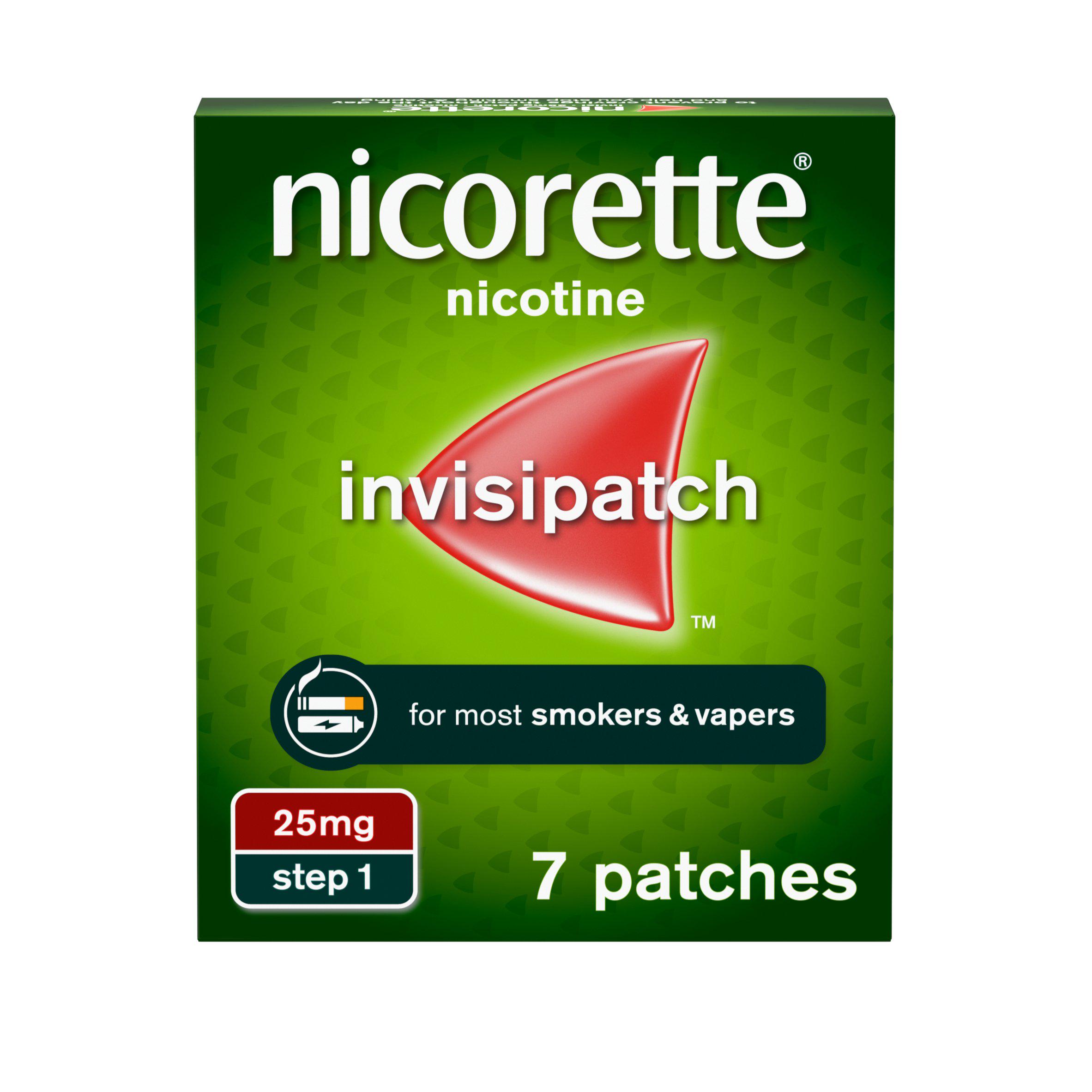 Nicorette Invisi 25mg Patch, (7 Patches), Quit Smoking Aid, Nicotine Patch
