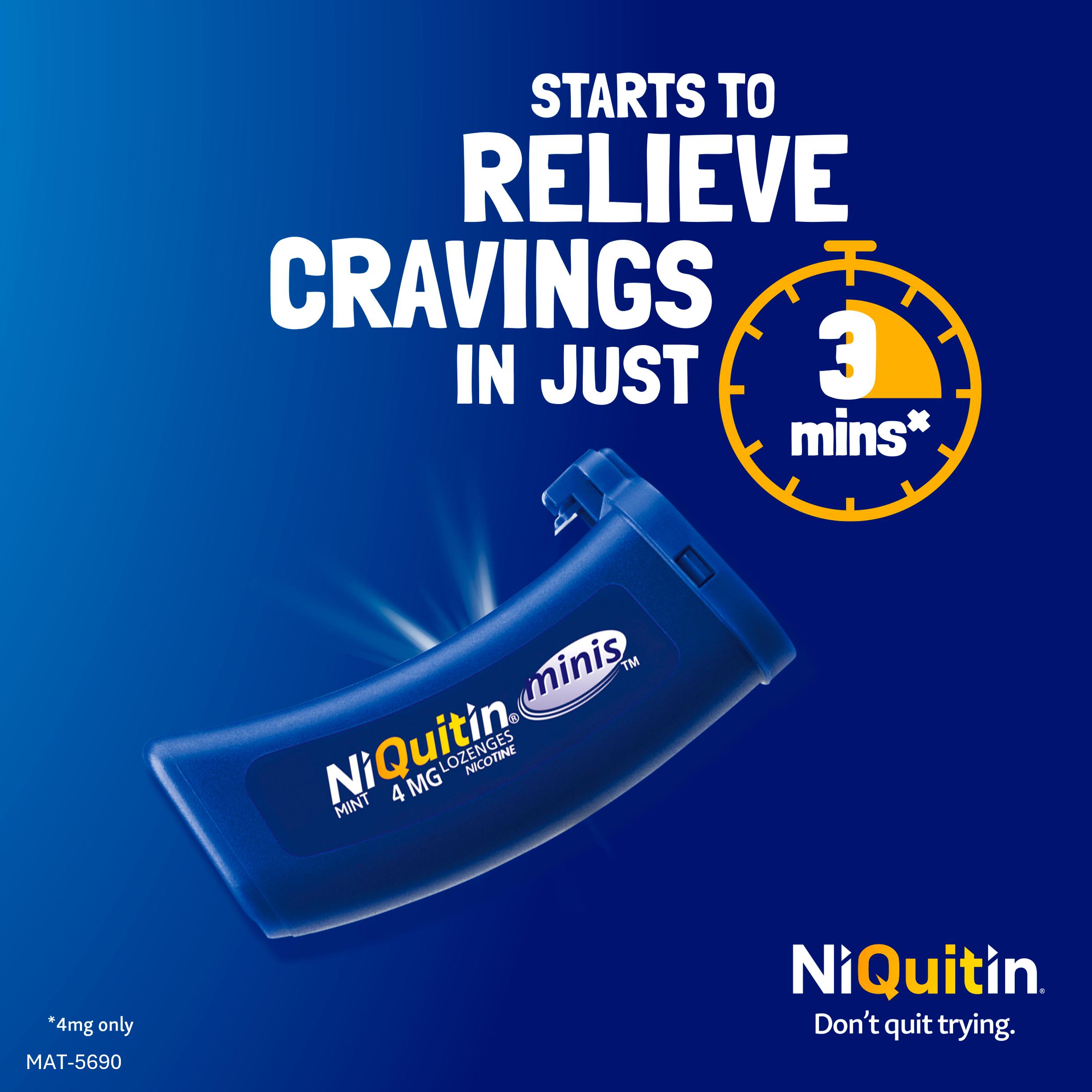 NiQuitin Minis Mint Nicotine Lozenges Reduce & Quit Smoking Aid x60 4mg thumbnail 3
